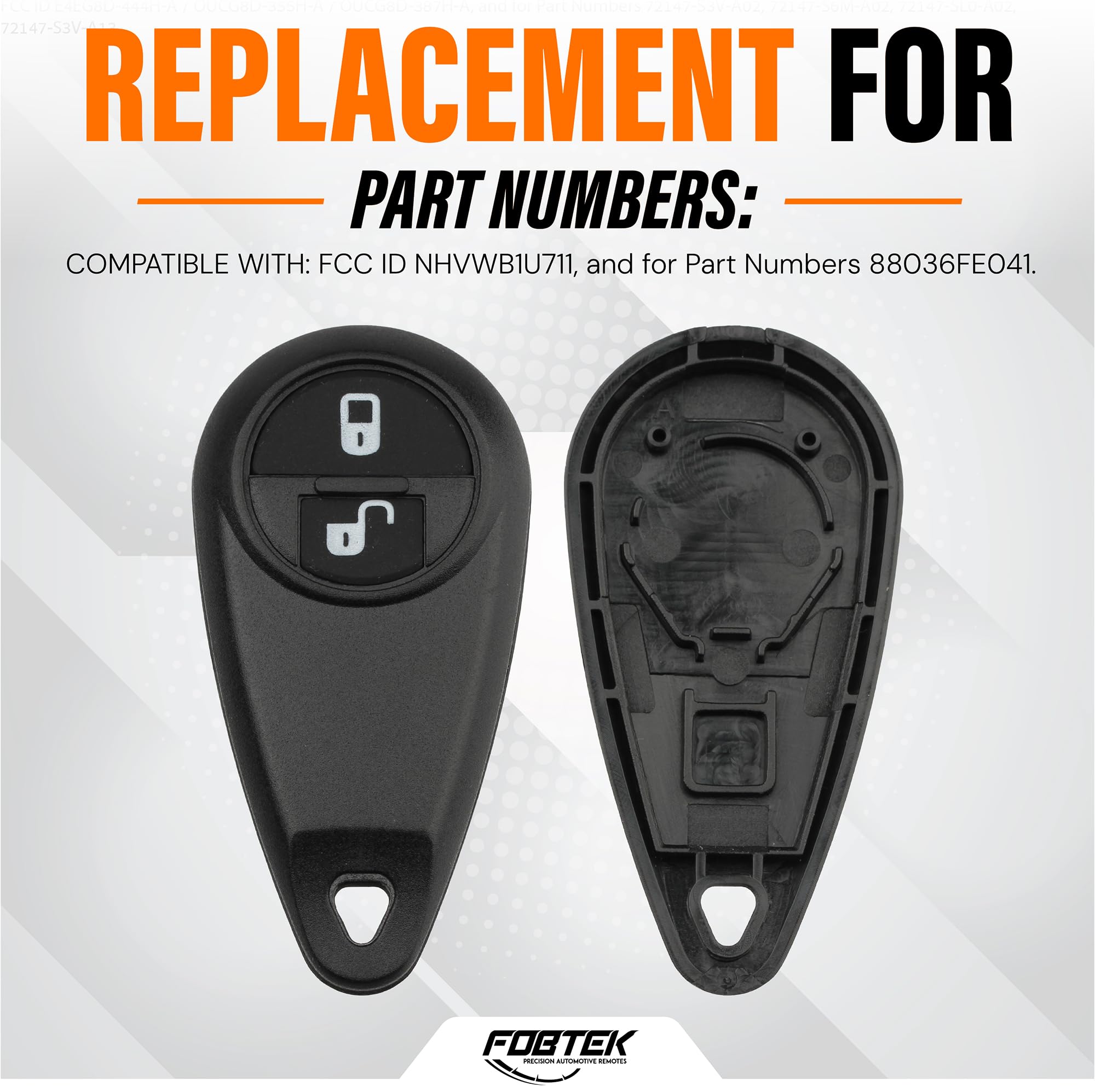 FOBTEK Key Fob Shell Case & Button Pad for Subaru NHVWB1U711, 2-Button