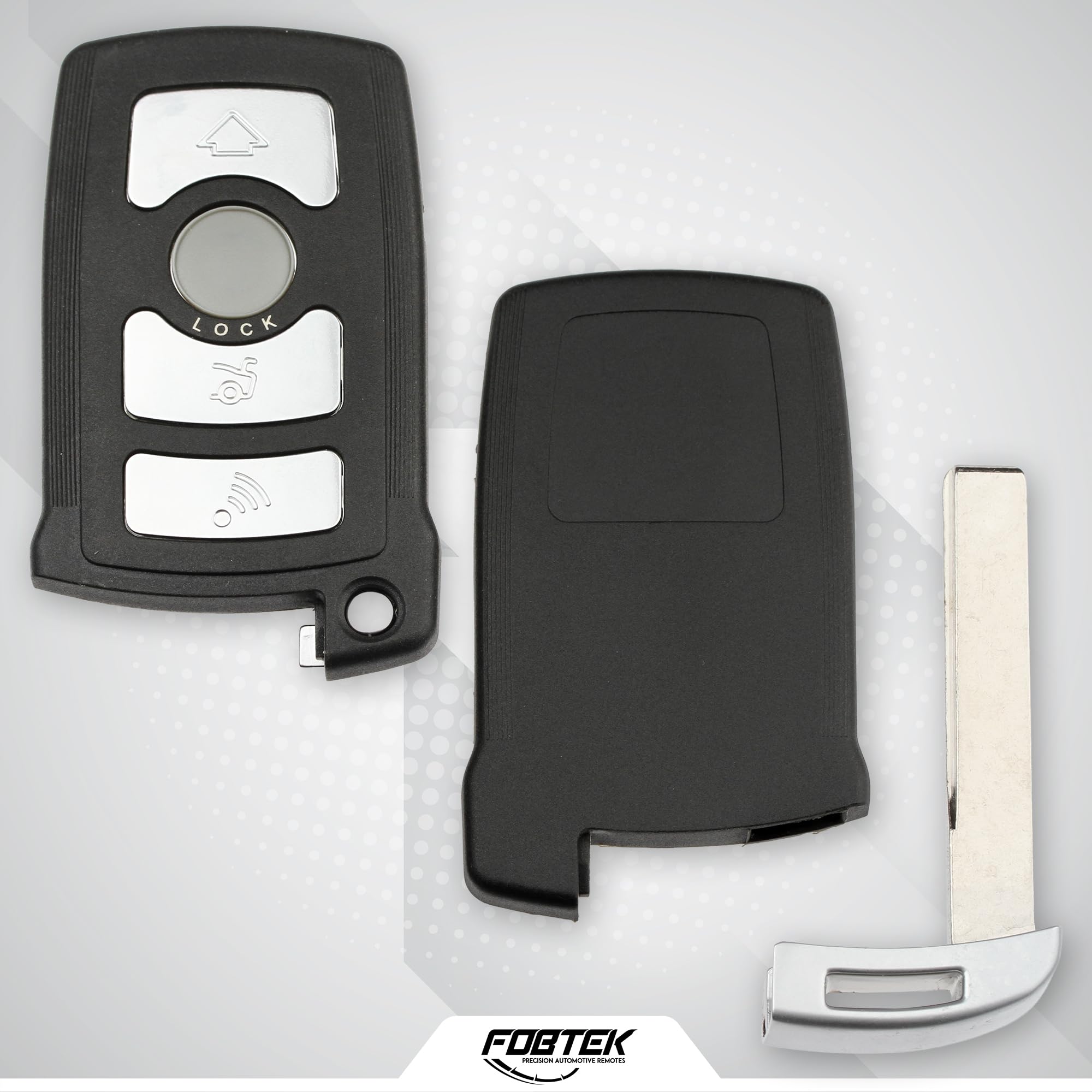 FOBTEK Smart Key Fob Shell Case for BMW LX8766S, 4-Button