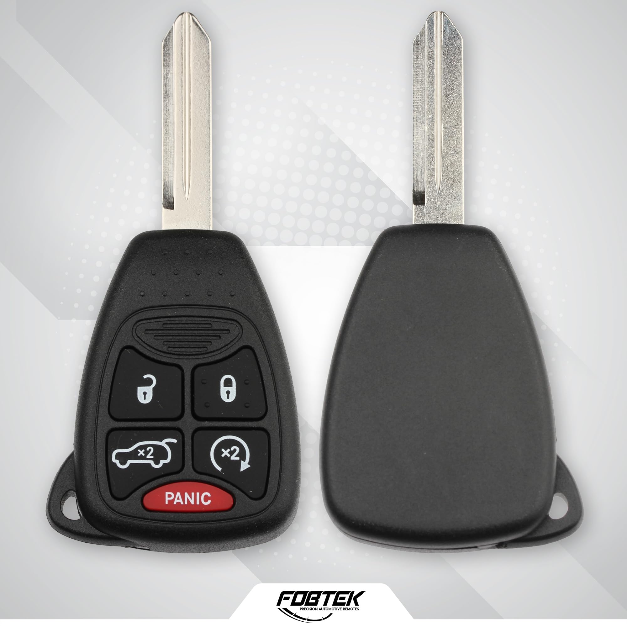 FOBTEK Key Fob Shell Case & Button Pad for Jeep Chrysler Dodge OHT692427AA