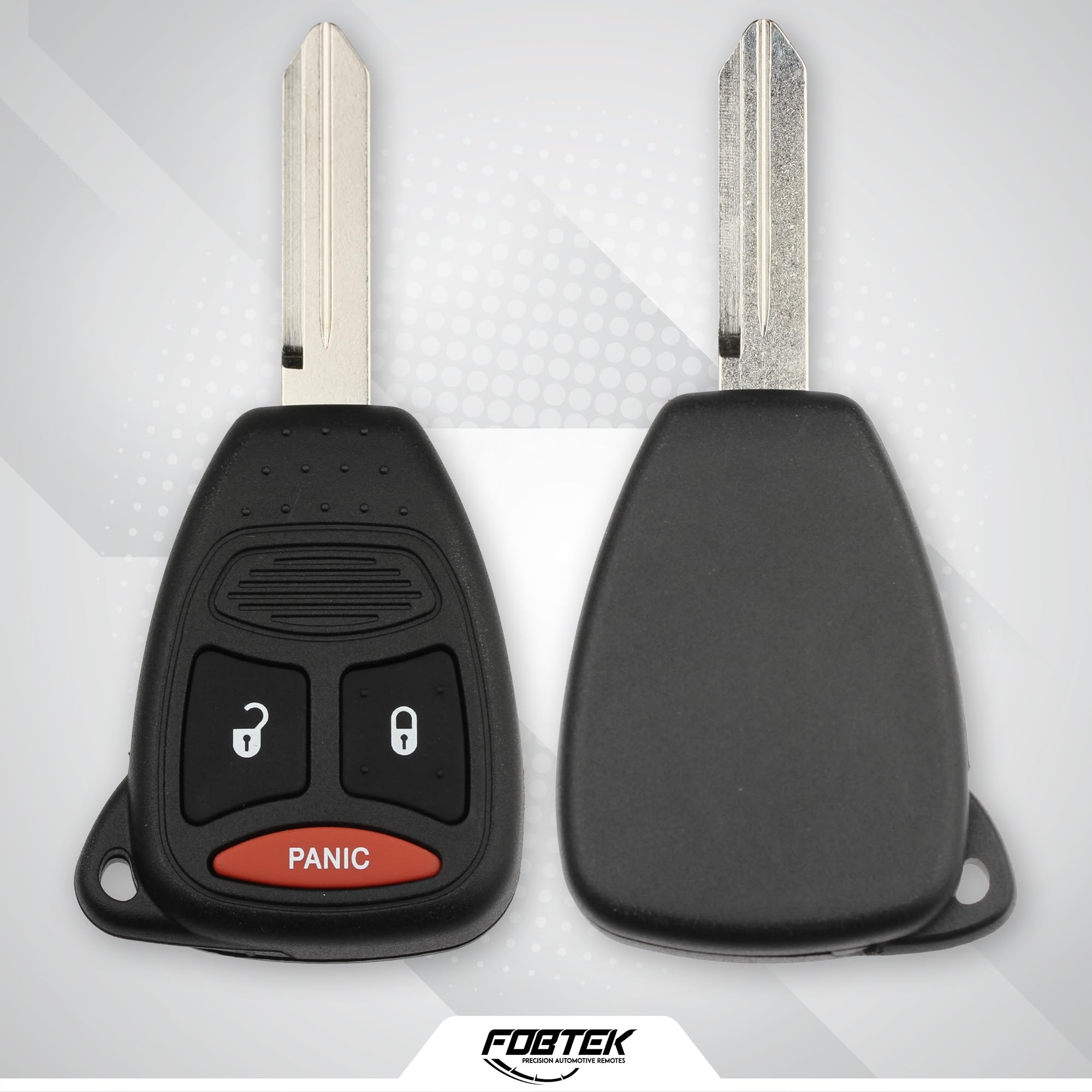 FOBTEK Key Fob Shell Case for Dodge Mitsubishi KOBDT04A, 3-Button