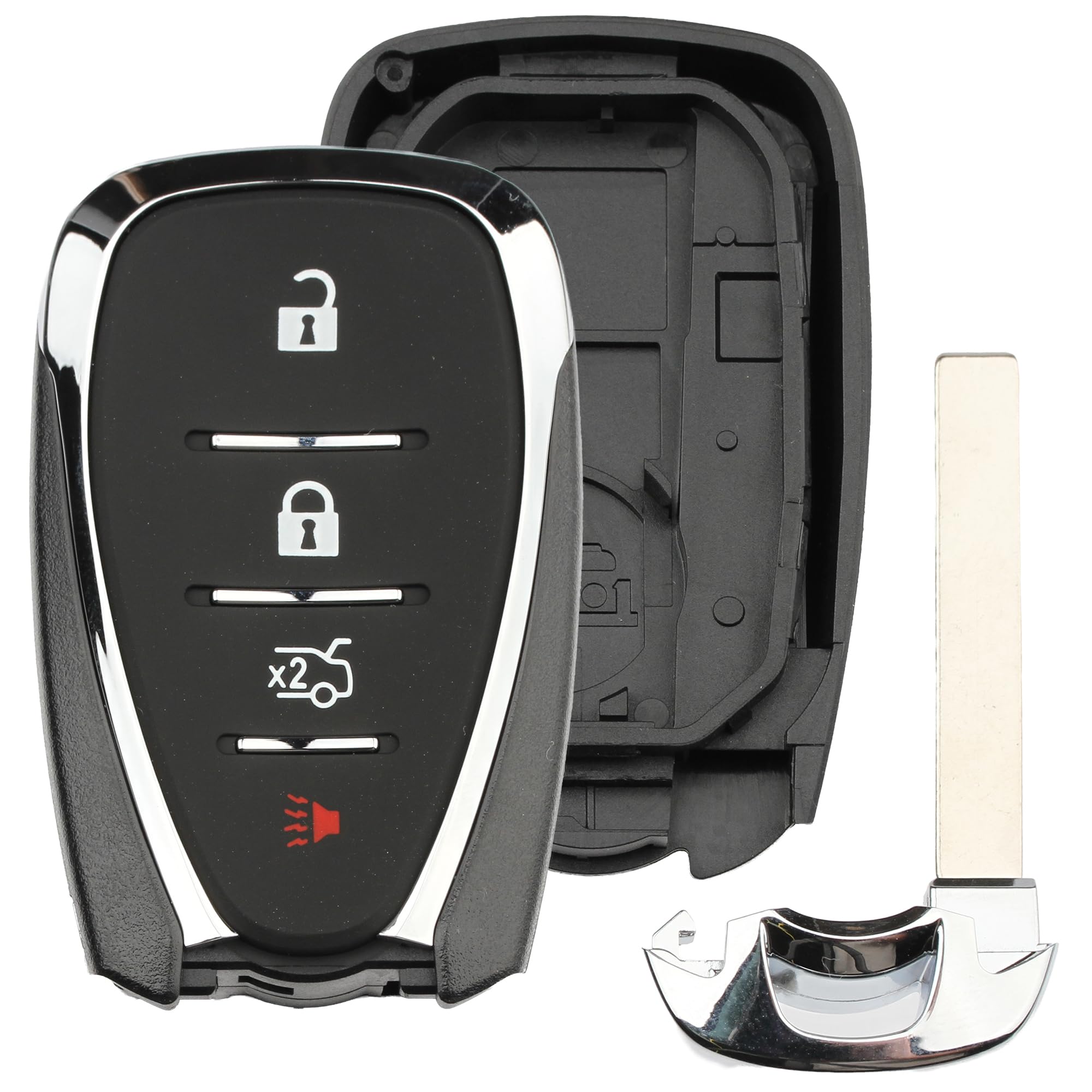 FOBTEK Smart Key Fob Shell Case for Chevy HYQ4EA, 4-Button
