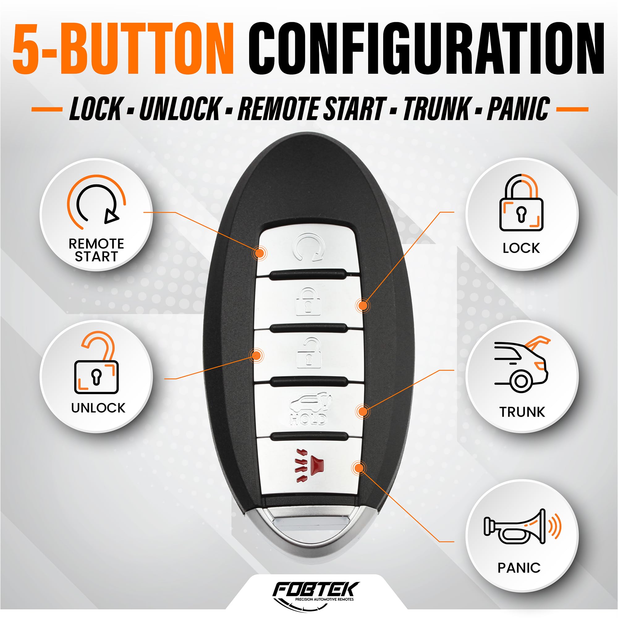 FOBTEK Smart Key Fob Shell Case for Nissan Infiniti KR5S180144014