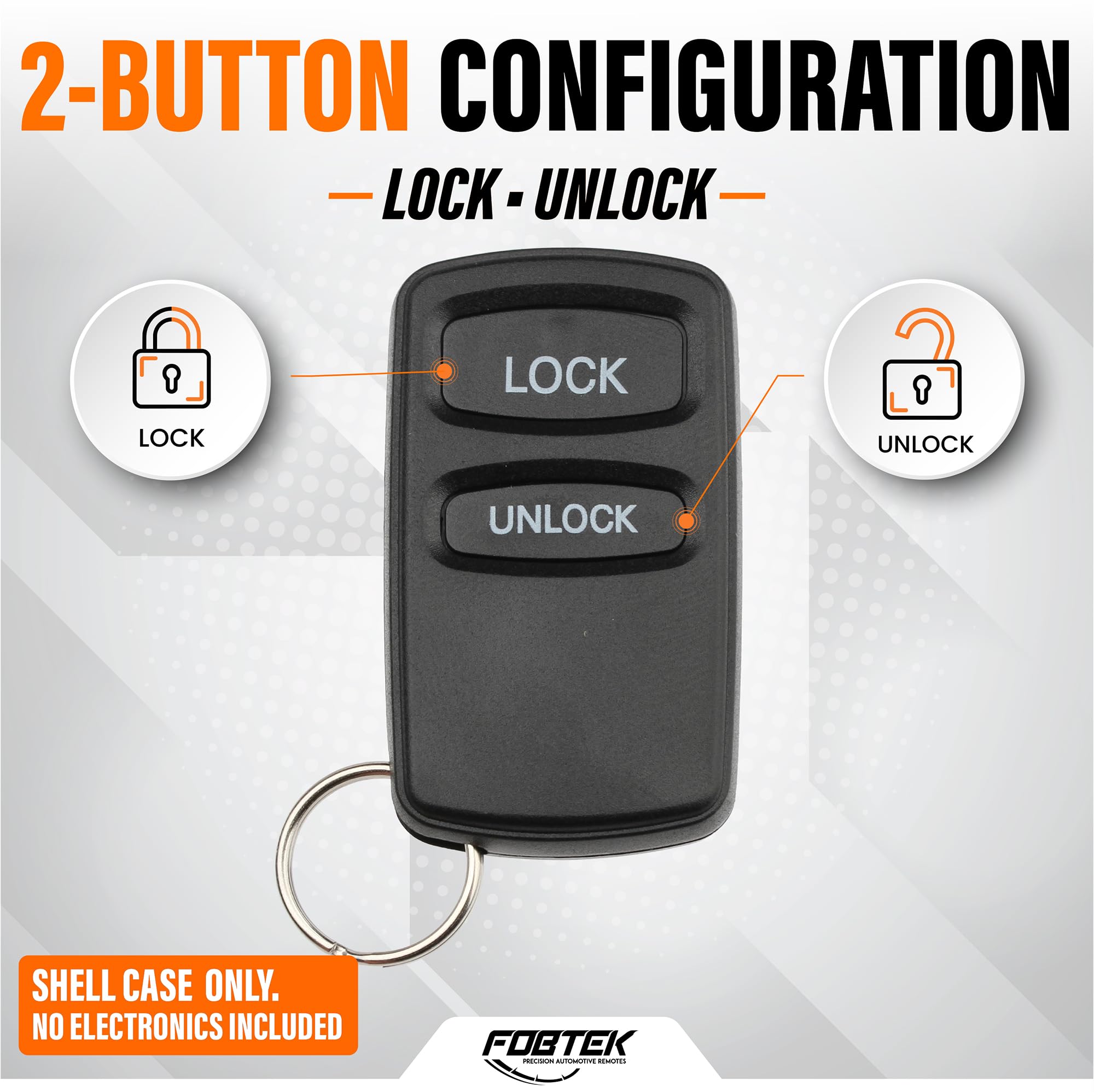 FOBTEK Key Fob Shell Case & Button Pad for Mitsubishi OUCG8D-525M-A