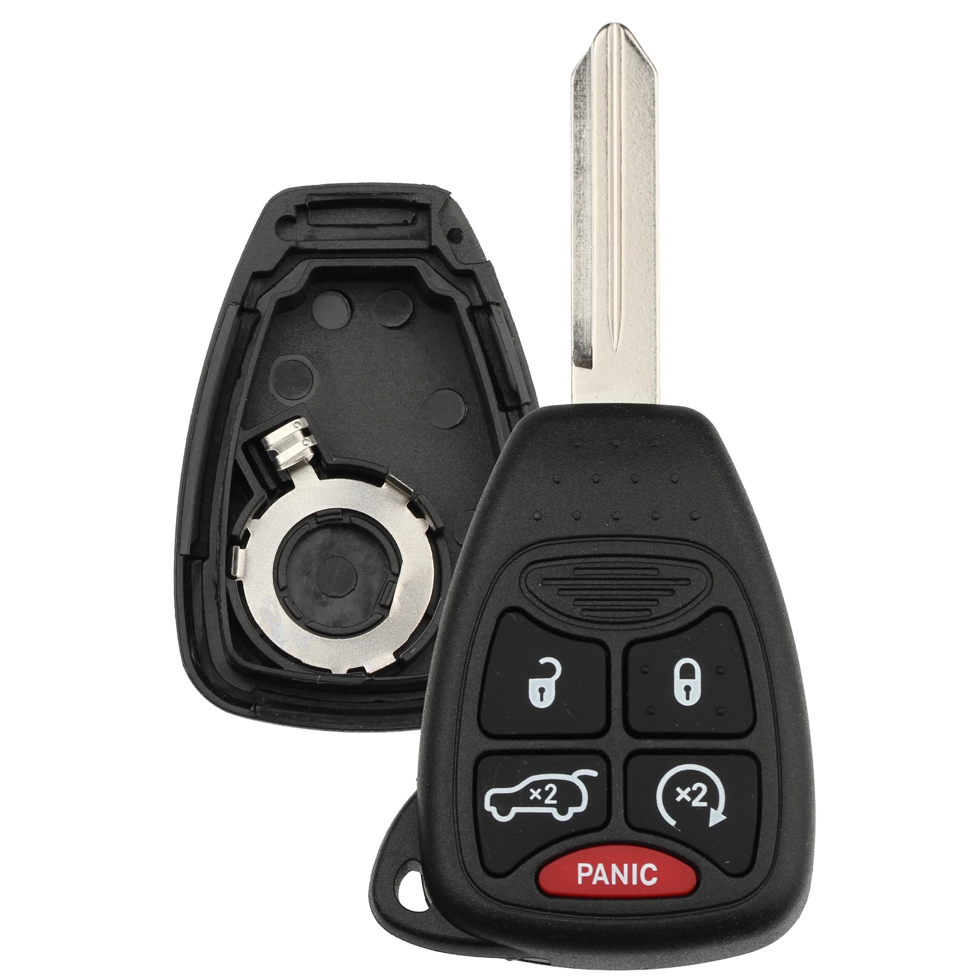 FOBTEK Key Fob Shell Case & Button Pad for Jeep Chrysler Dodge OHT692427AA