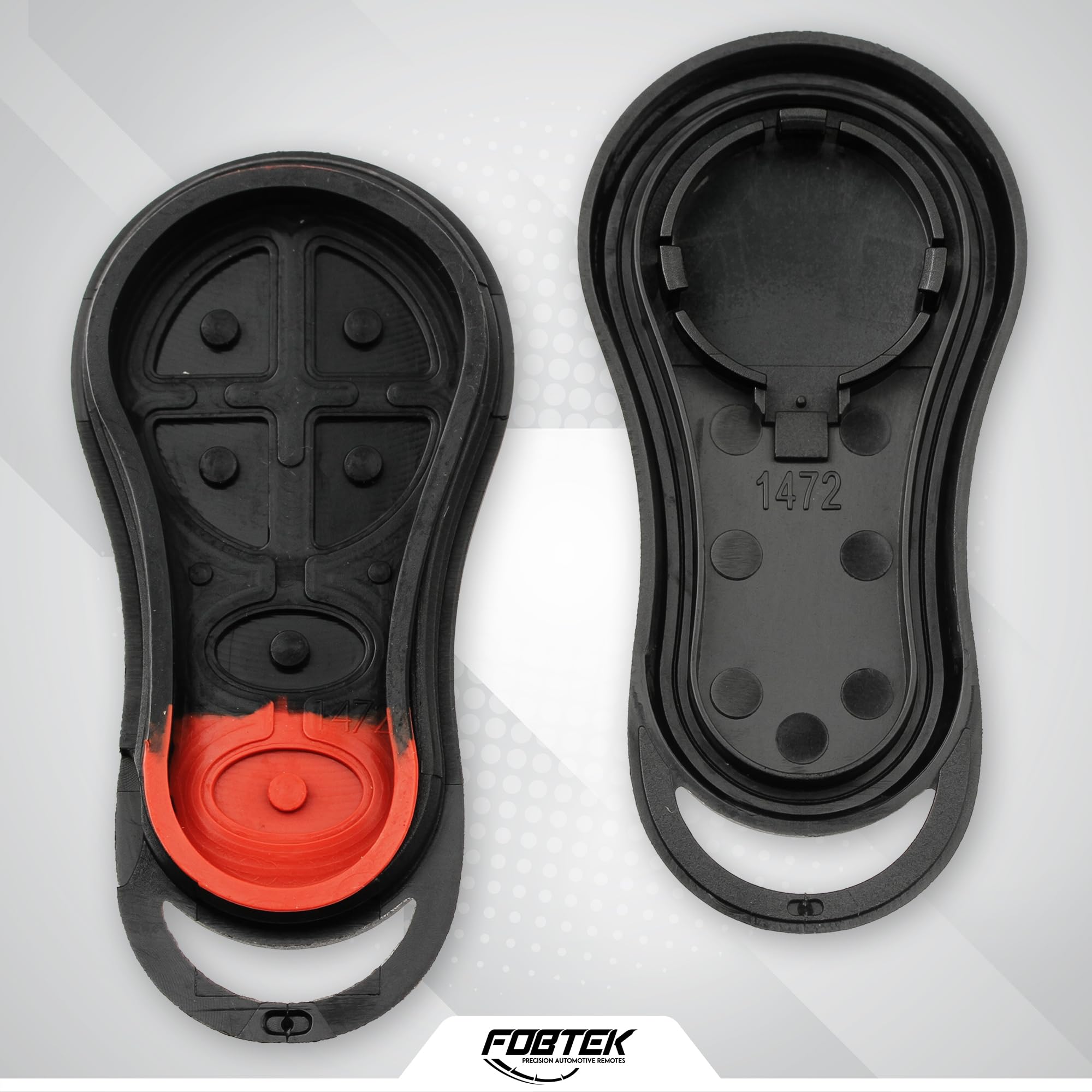 FOBTEK Key Fob Shell Case for Dodge Chrysler GQ43VT18T, 6-Button