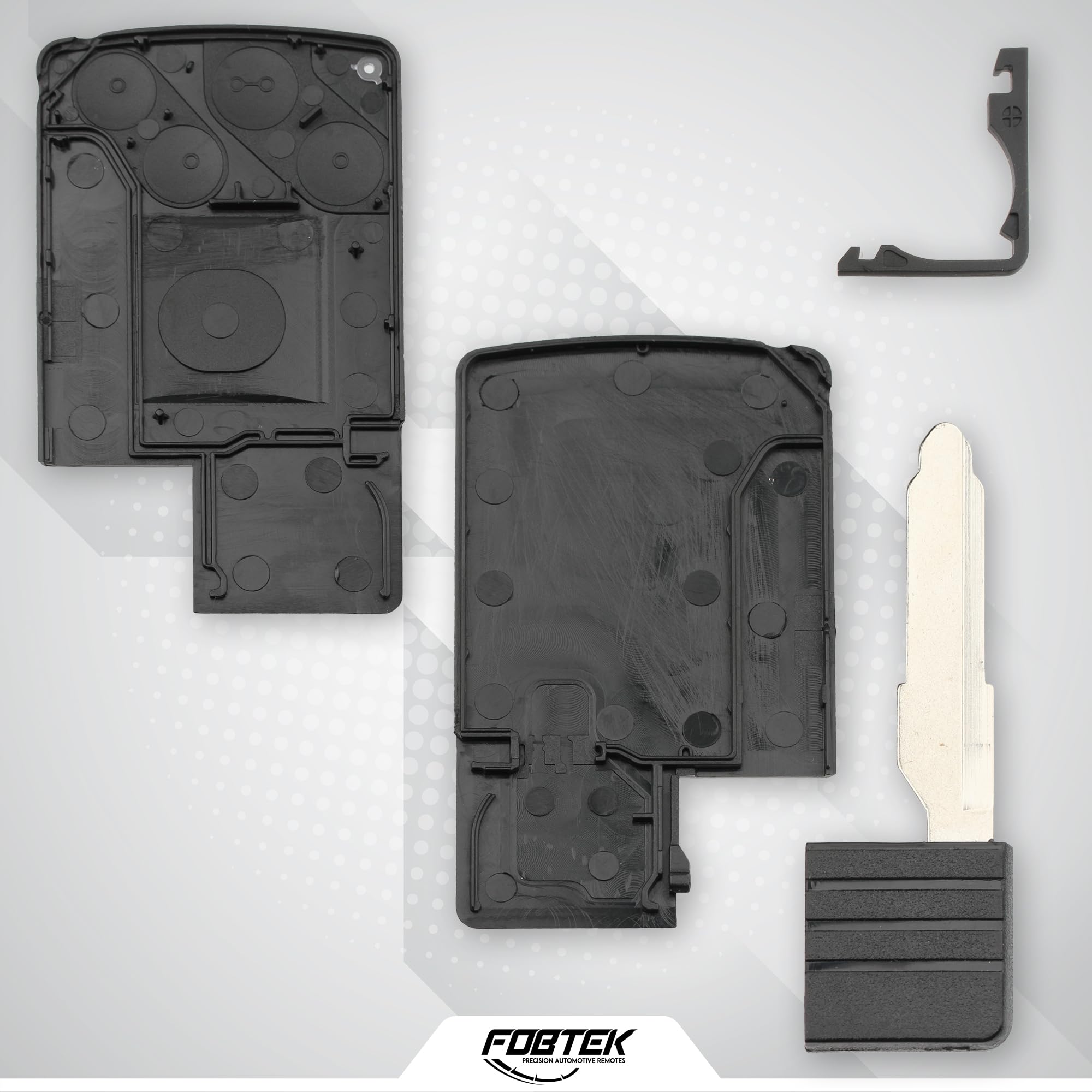 FOBTEK Key Fob Shell Case & Button Pad for Mazda BGBX1T458SKE11A01