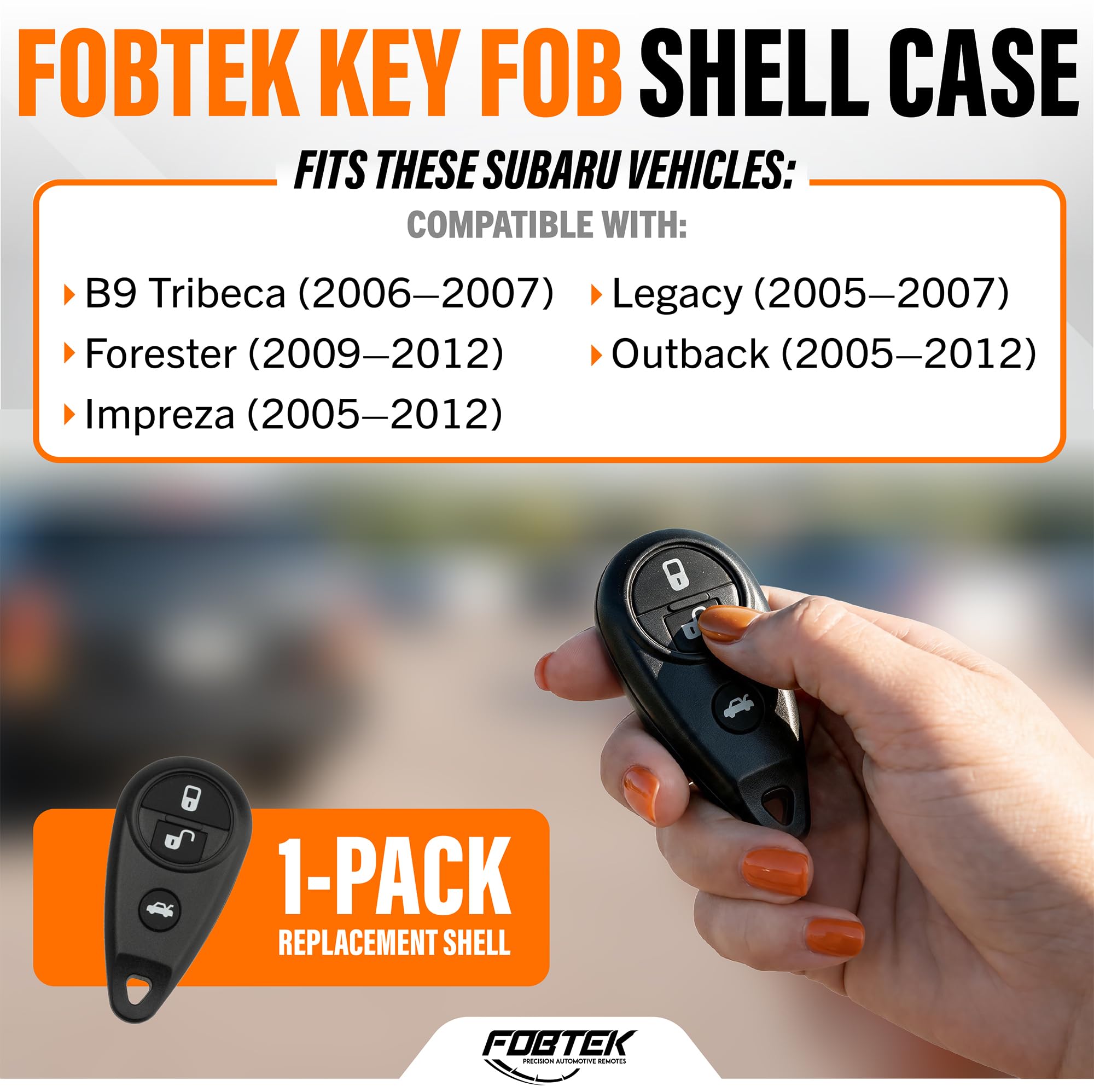 FOBTEK Key Fob Shell Case for Subaru NHVWB1U711, 3-Button