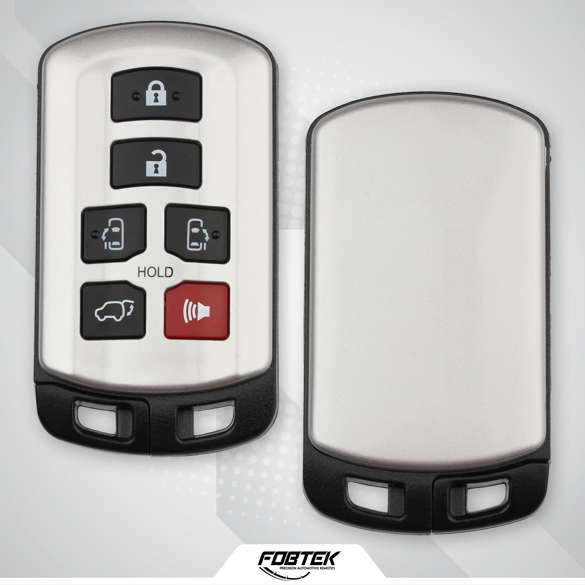FOBTEK Smart Key Fob Shell Case & Button Pad for Toyota HYQ14ADR, 6-Button