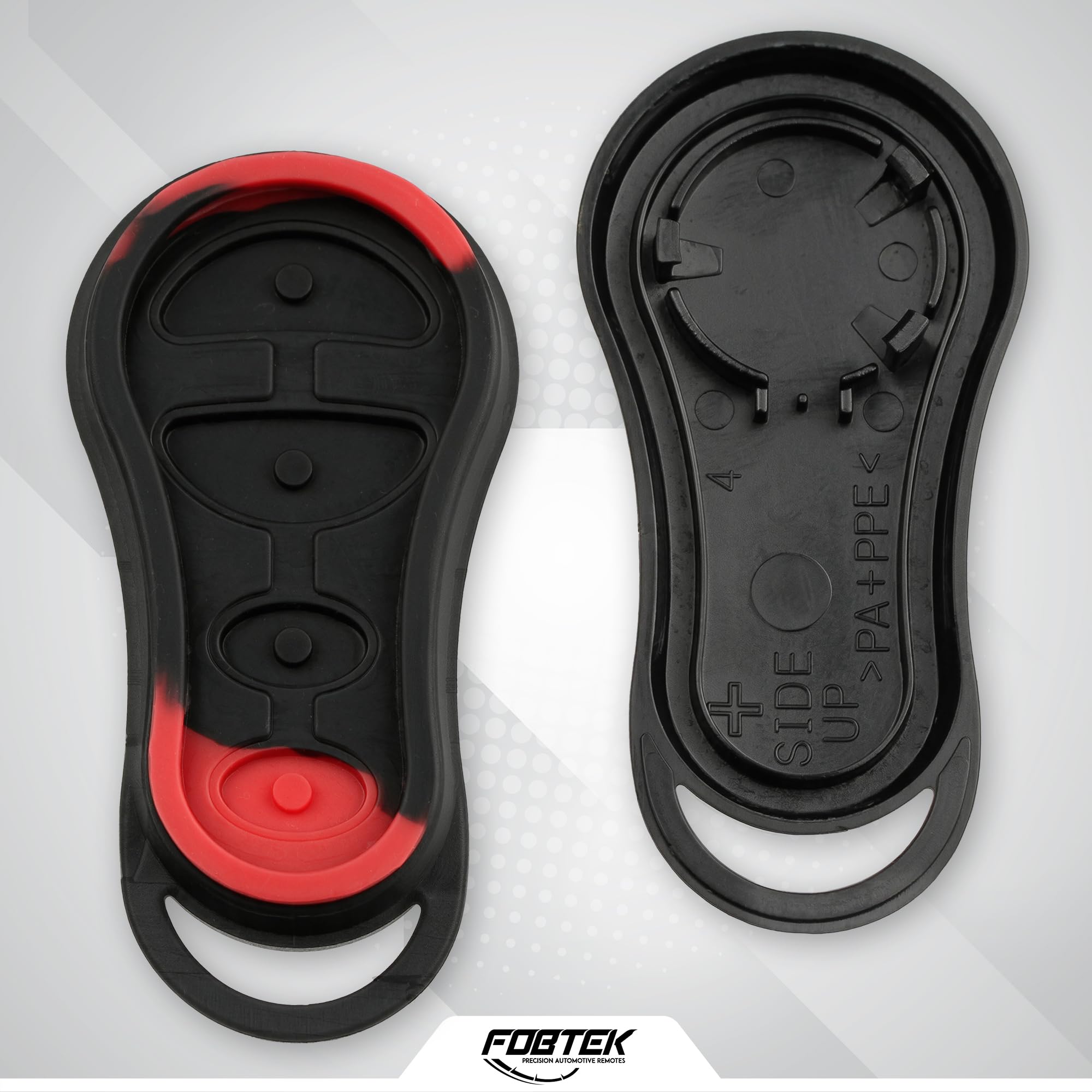 FOBTEK Key Fob Shell Case for Chrysler Jeep Dodge GQ43VT13T, 4-Button