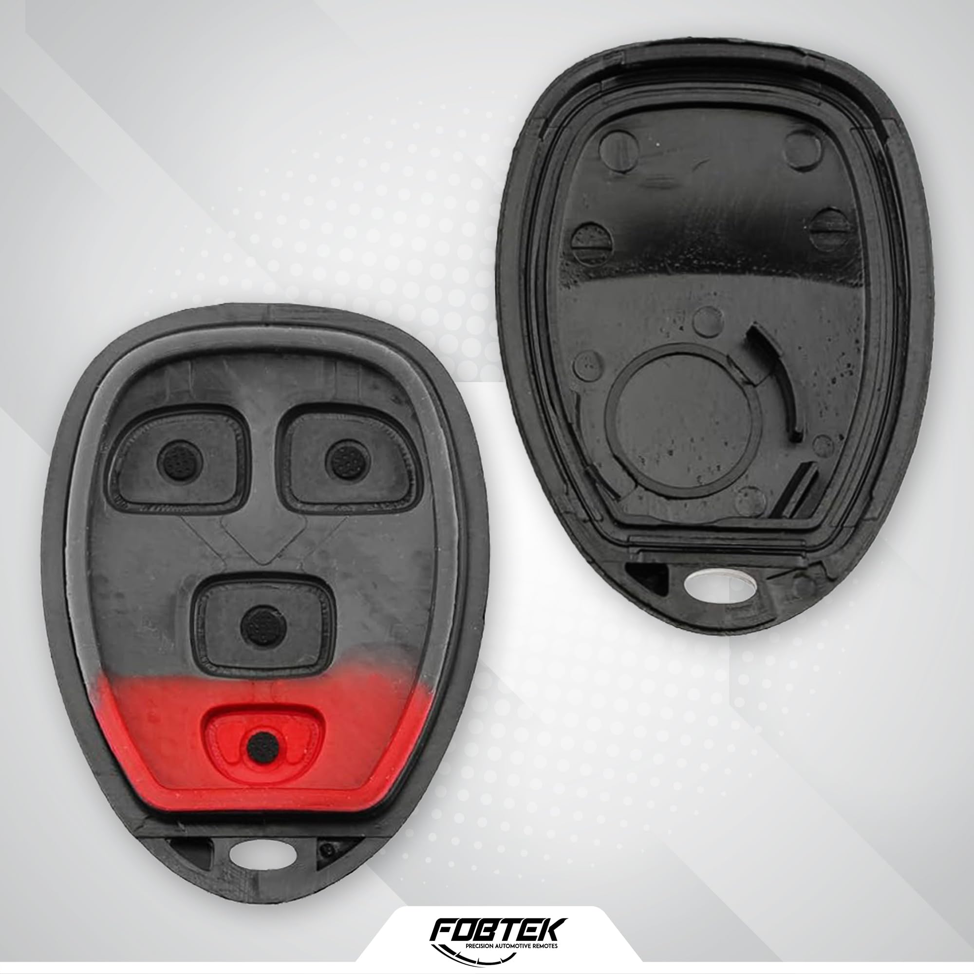 FOBTEK Key Fob Shell Case & Button Pad for Chevy GMC OUC60270, 4-Button