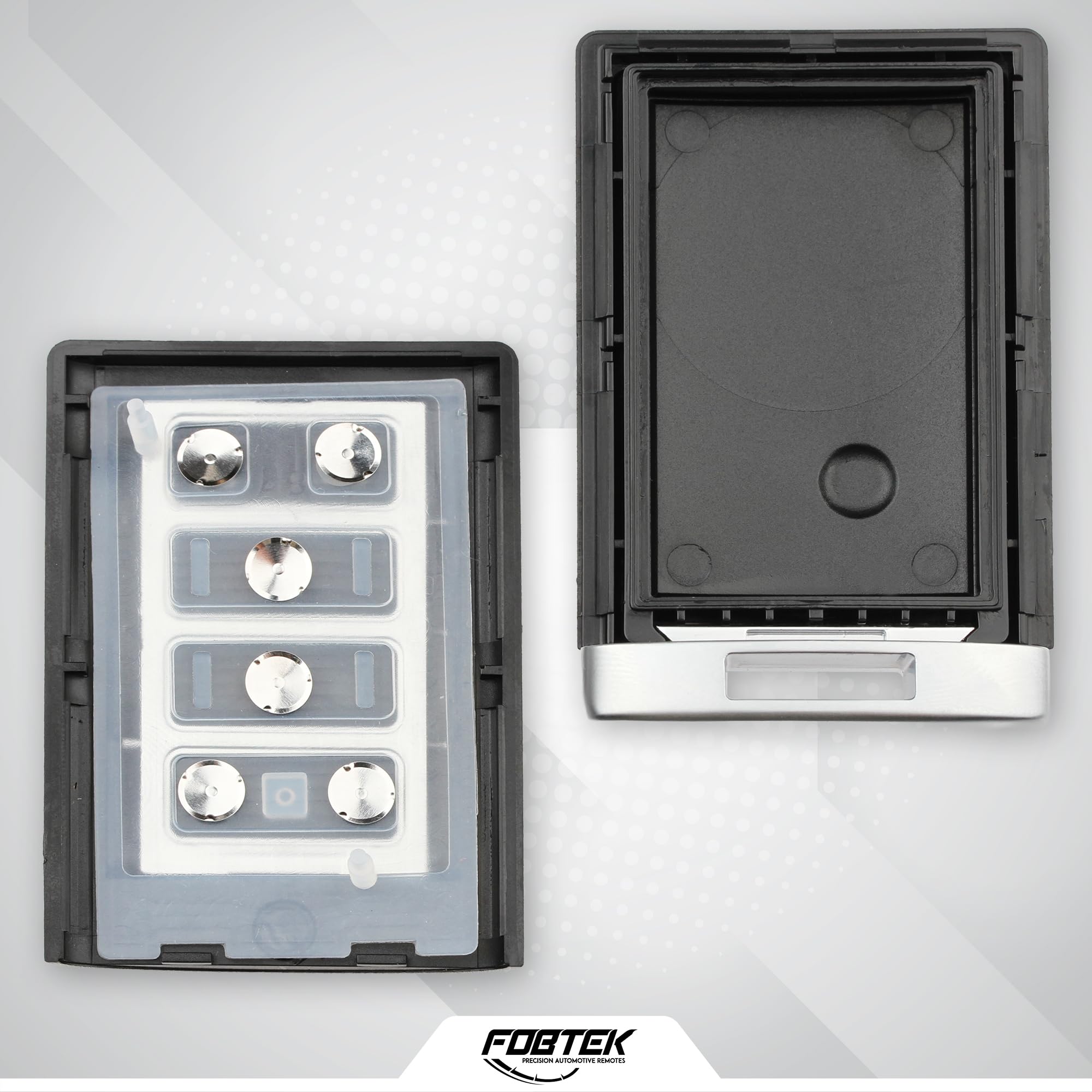 FOBTEK Key Fob Shell Case & Button Pad for Cadillac OUC6000066, 5-Button