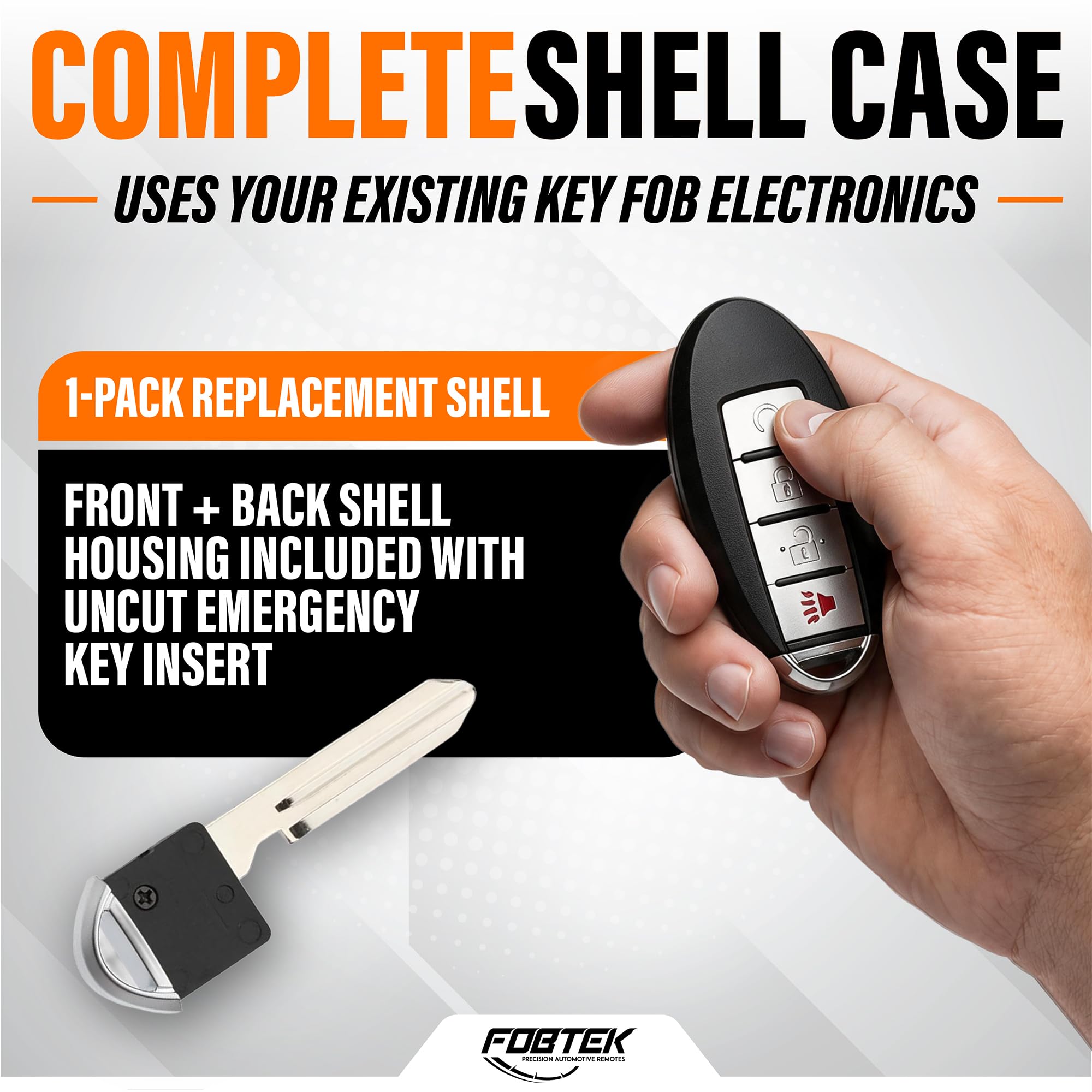FOBTEK Smart Key Fob Shell Case for Nissan KR5S180144014