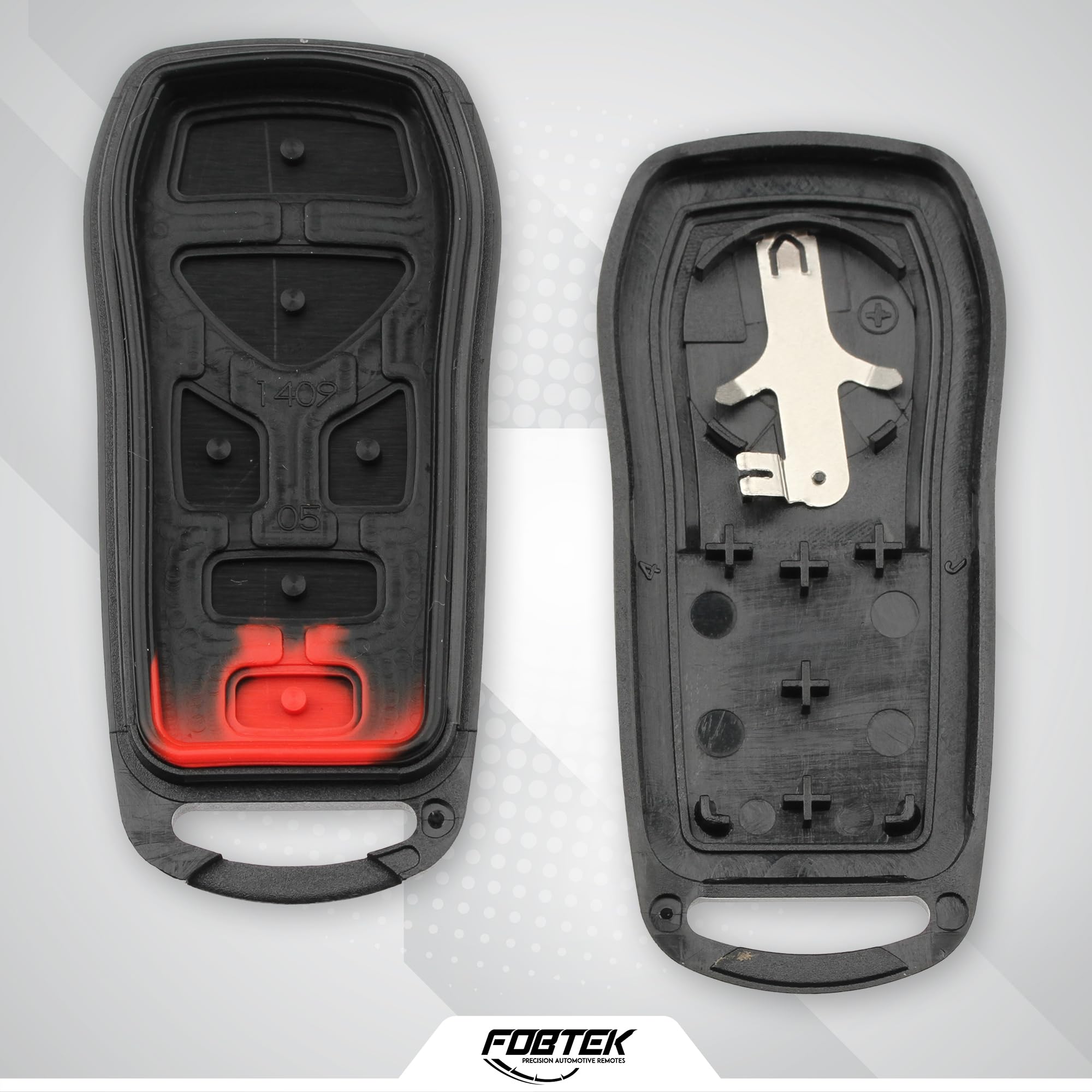 FOBTEK Key Fob Shell Case & Button Pad for Nissan KBRASTU51, 6-Button