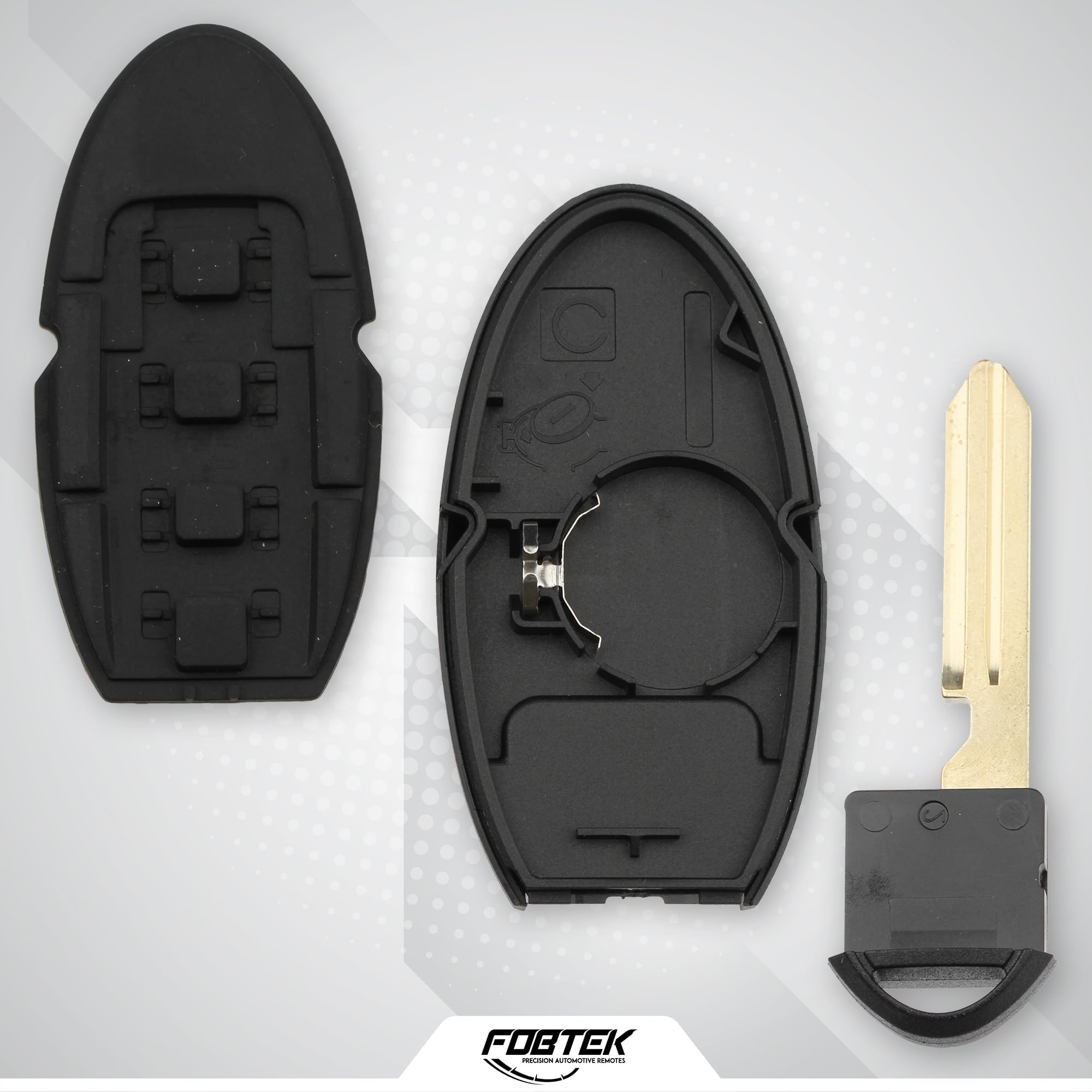 FOBTEK Smart Key Fob Shell Case for Infiniti FX35 FX37 G35 G37, 4-Button