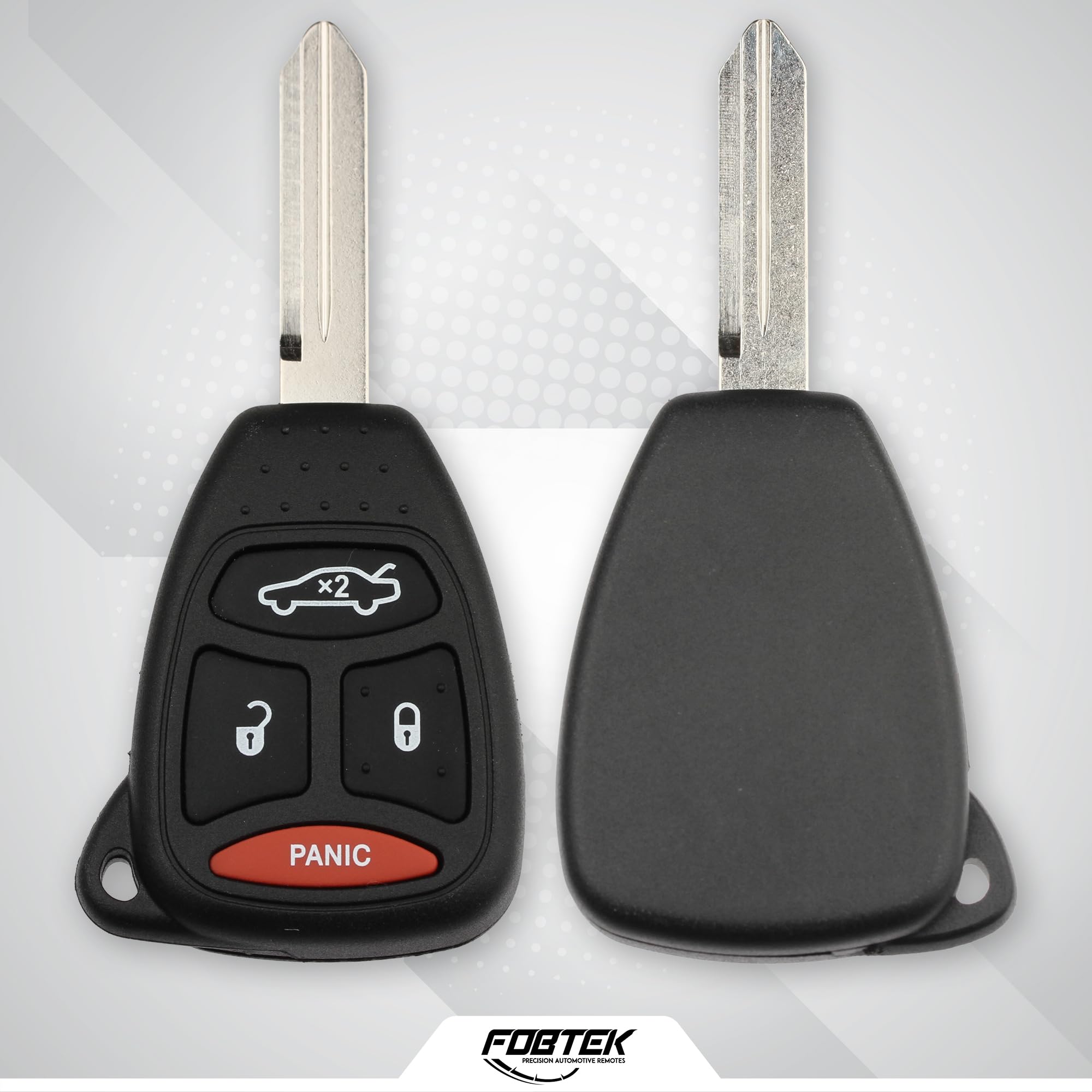 FOBTEK Key Fob Shell Case & Button Pad for Dodge Jeep Chrysler KOBDT04A