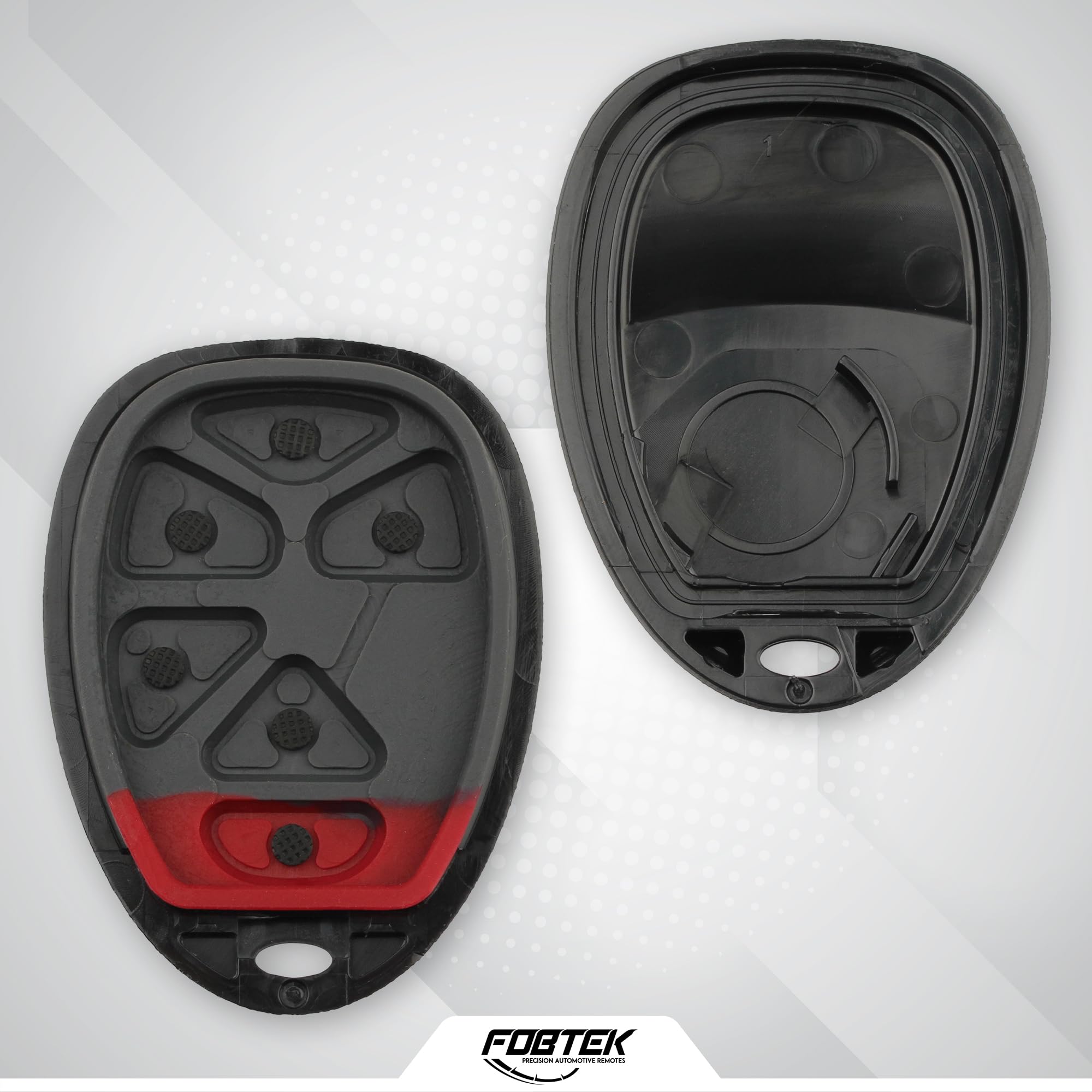 FOBTEK Key Fob Shell Case & Button Pad for Chevy Cadillac GMC OUC60270