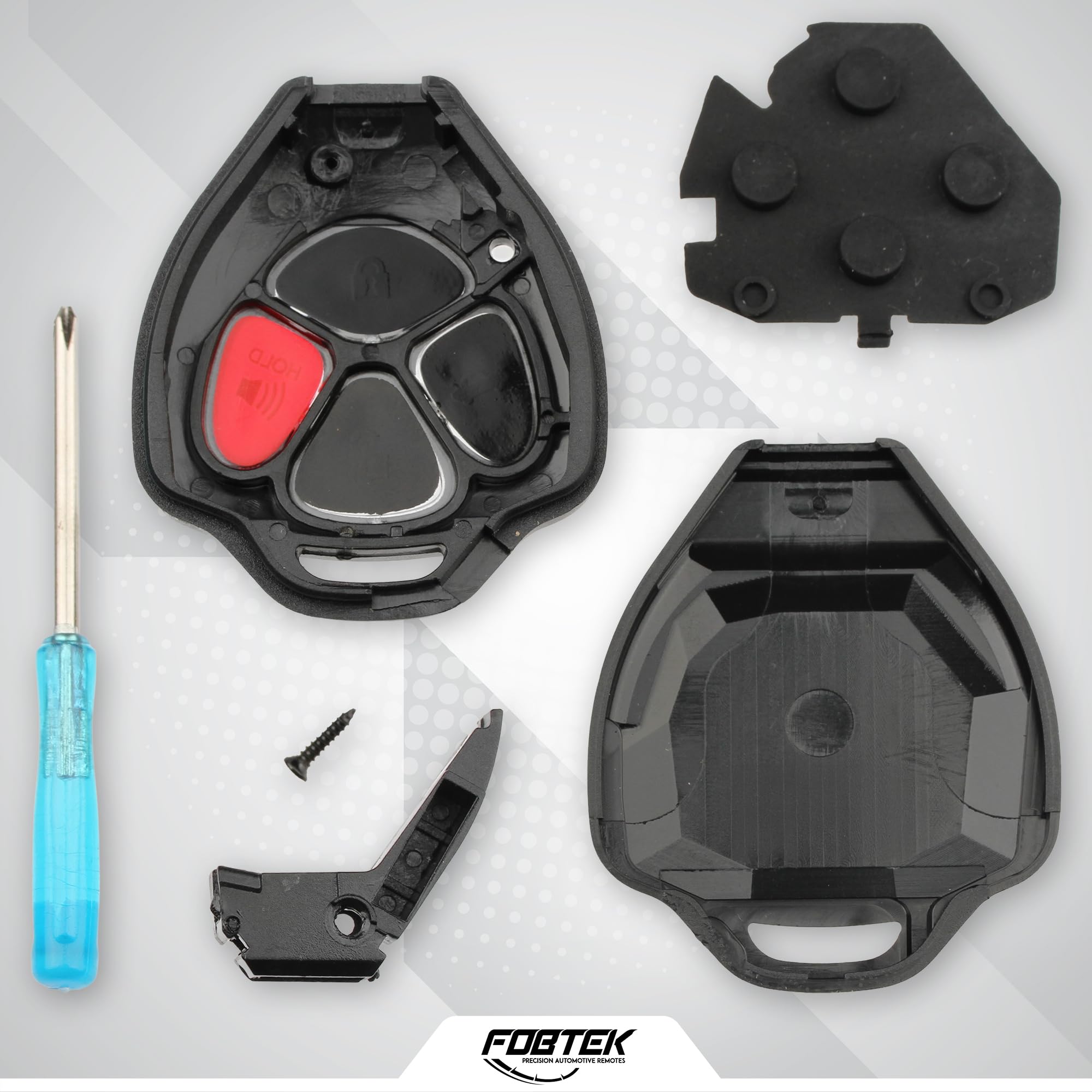 FOBTEK Key Fob Shell Case for Toyota Pontiac Scion HYQ12BBY, 3-Button