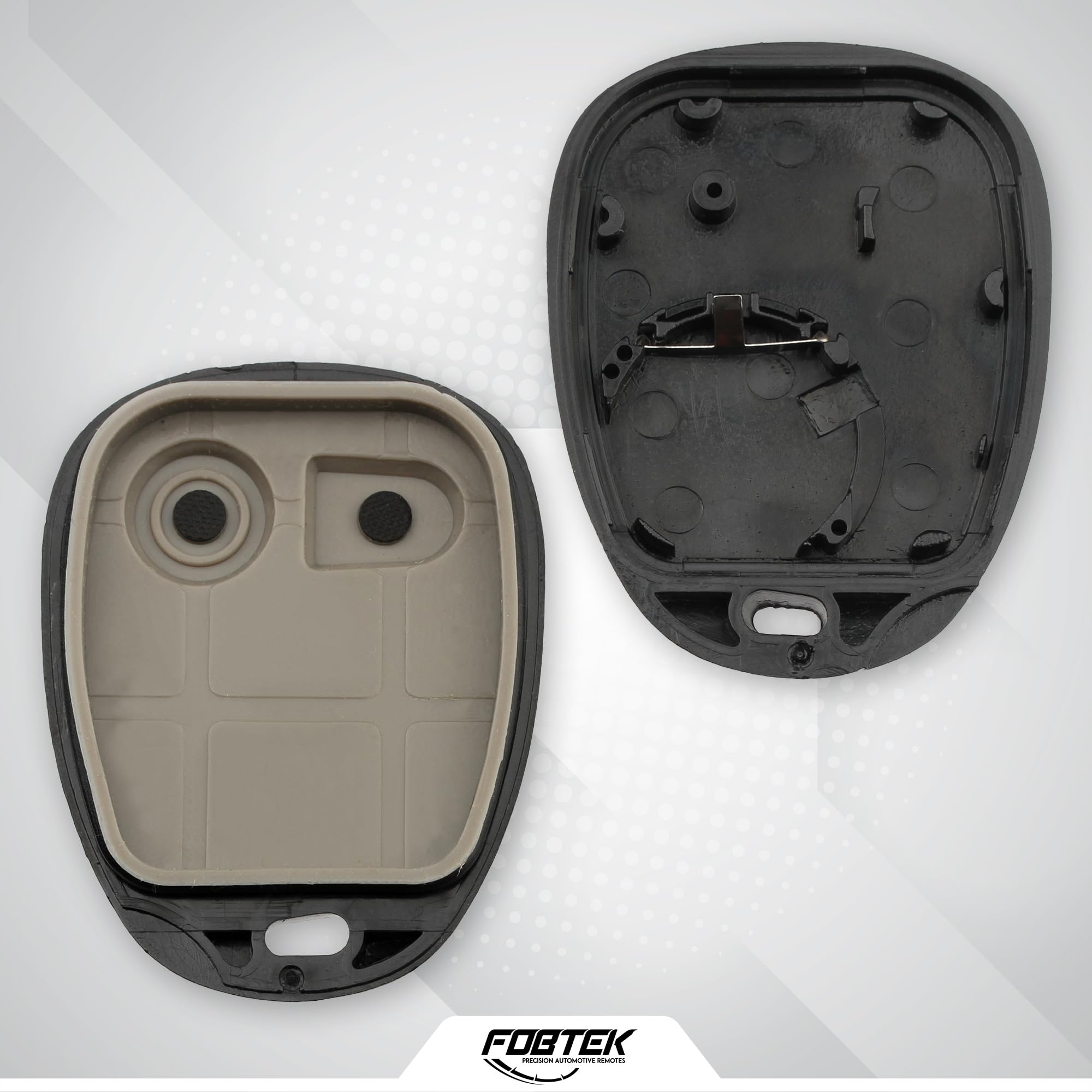 FOBTEK Key Fob Shell Case & Button Pad for Chevy GMC ABO1502T, 2-Button
