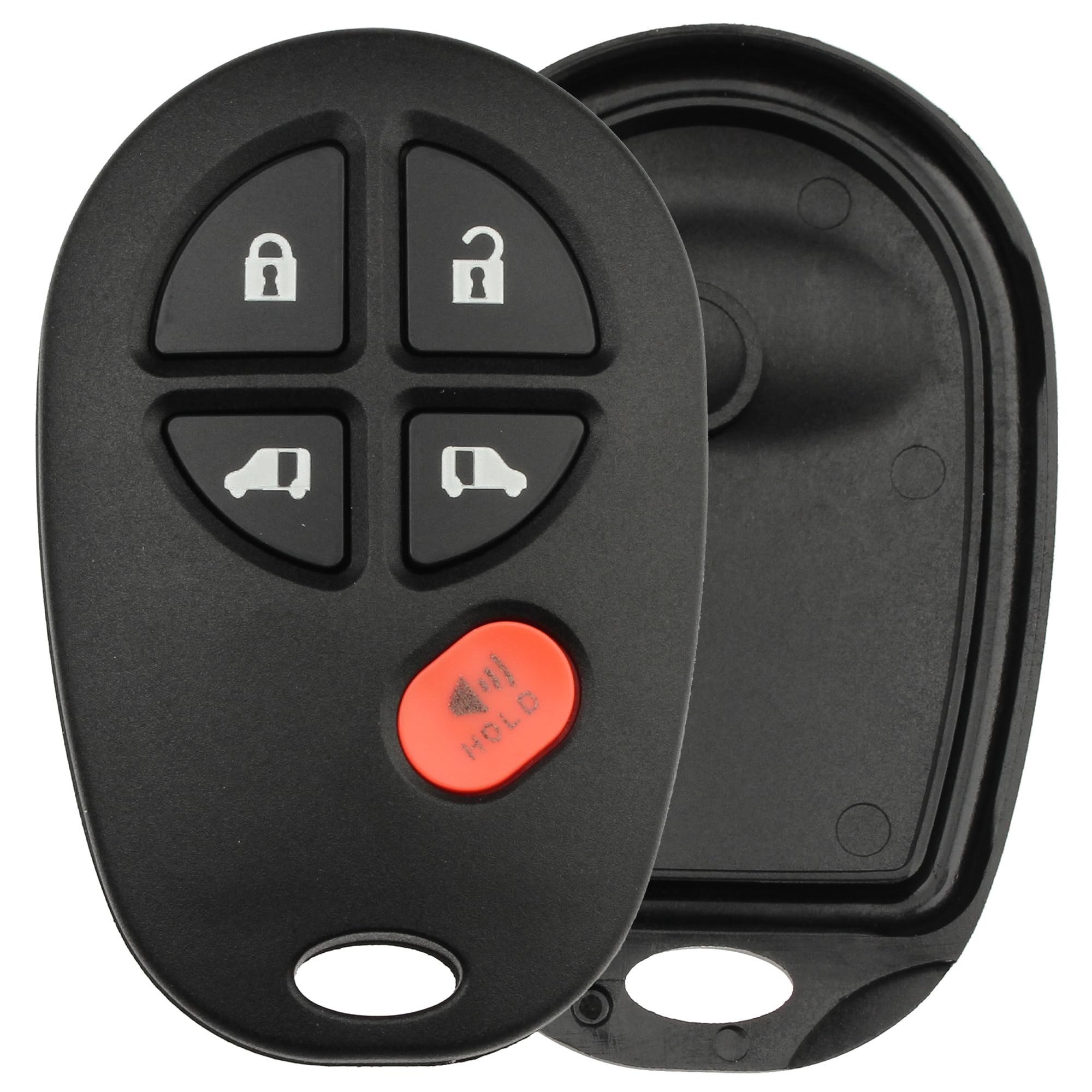 FOBTEK Key Fob Shell Case & Button Pad for Toyota GQ43VT20T, 5-Button