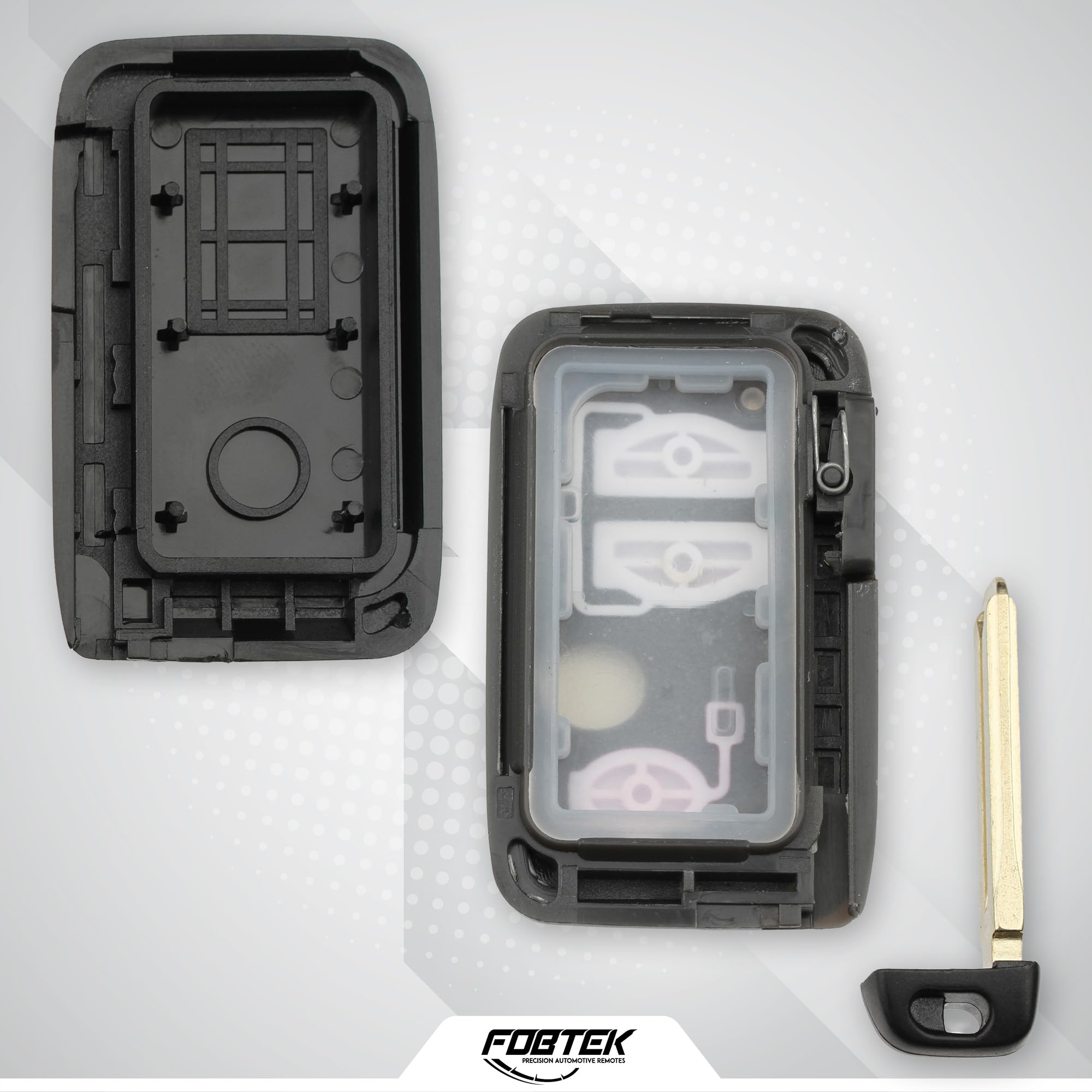 FOBTEK Smart Key Fob Shell Case for Toyota HYQ14AAB, 3-Button Gold