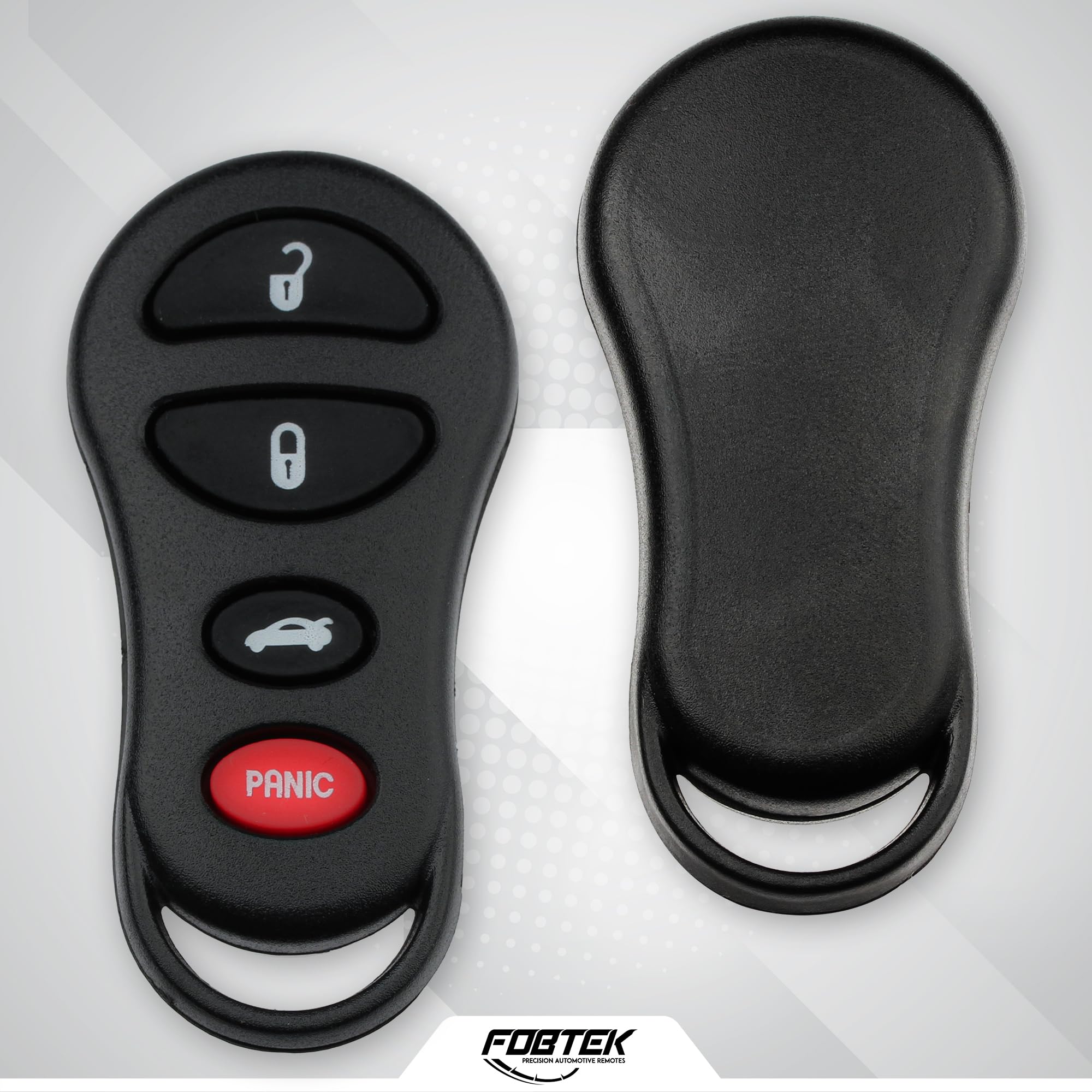 FOBTEK Key Fob Shell Case for Chrysler Jeep Dodge GQ43VT13T, 4-Button