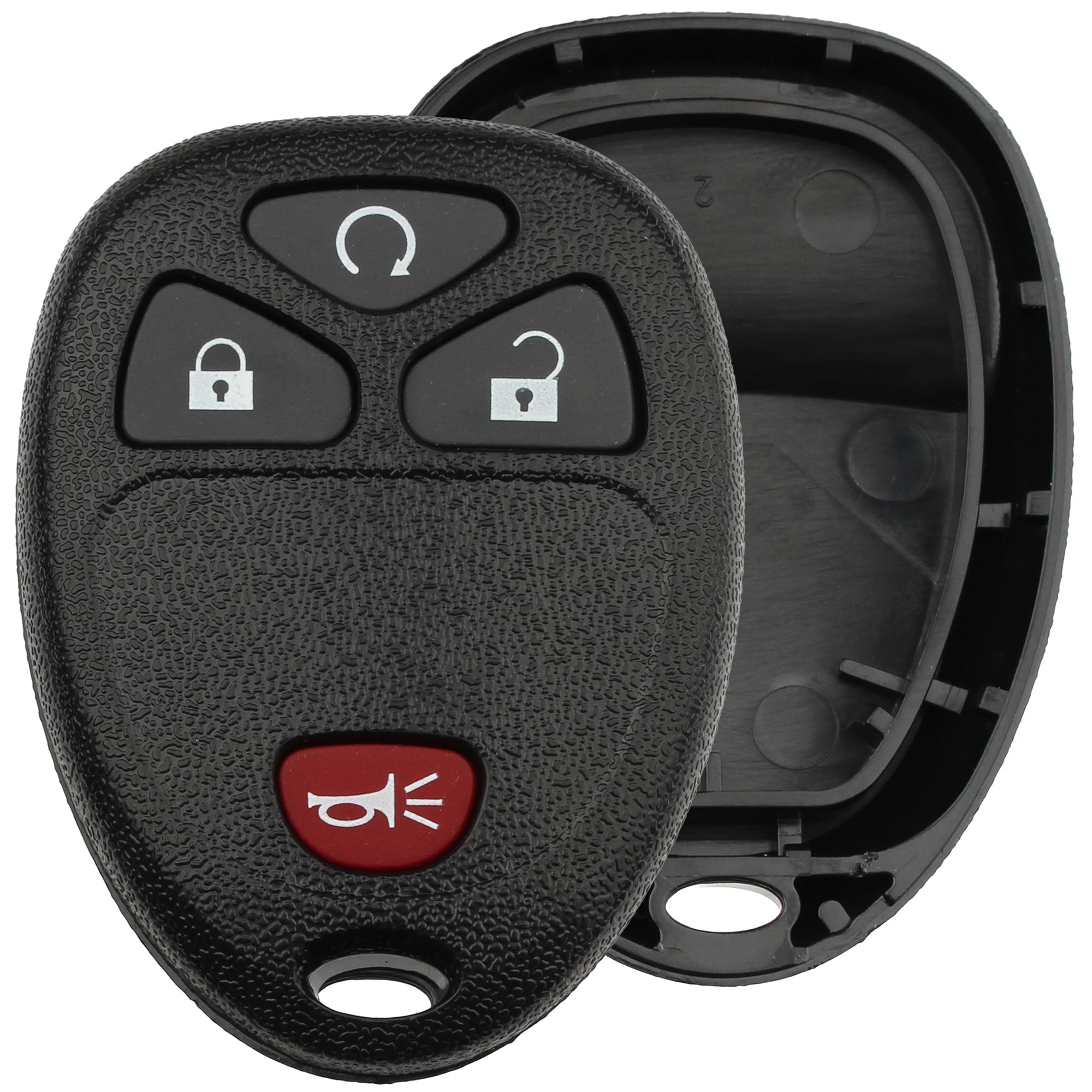 FOBTEK Key Fob Shell Case & Button Pad for Chevy Pontiac KOBGT04A, 4-Button