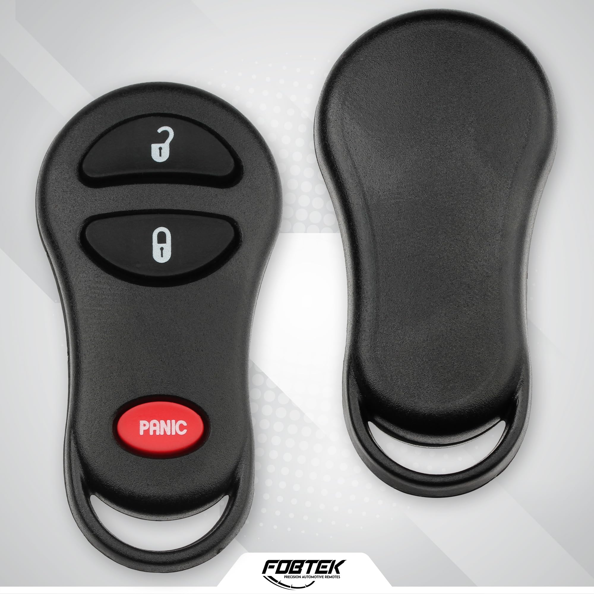 FOBTEK Key Fob Shell Case & Button Pad for Dodge Jeep Chrysler GQ43VT13T