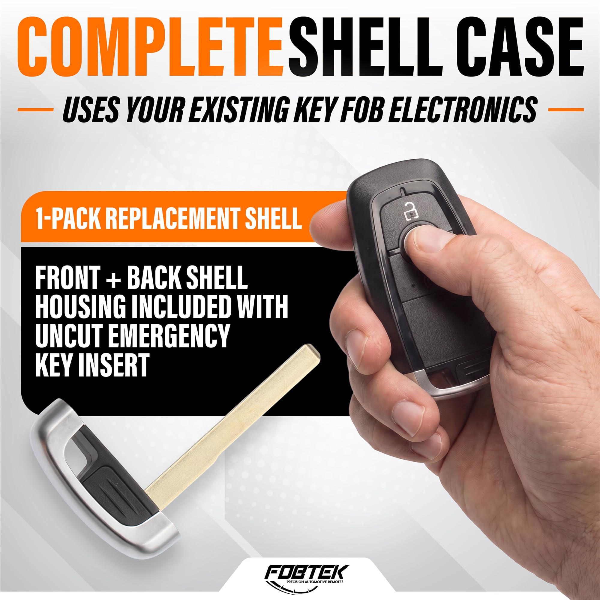 FOBTEK Smart Key Fob Shell Case for Ford M3N-A2C93142300, 3-Button