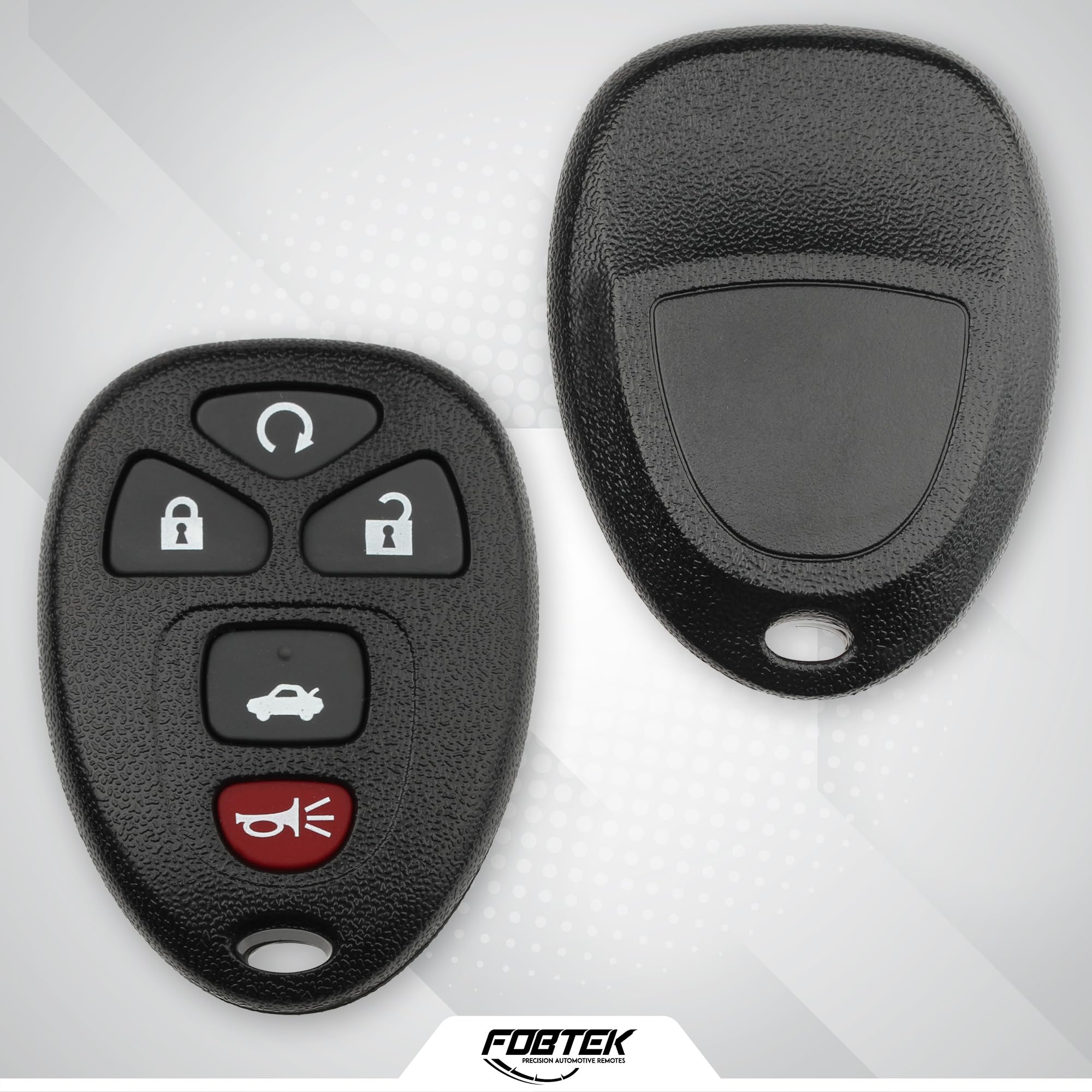 FOBTEK Key Fob Shell Case & Button Pad for Chevy Pontiac KOBGT04A, 5-Button