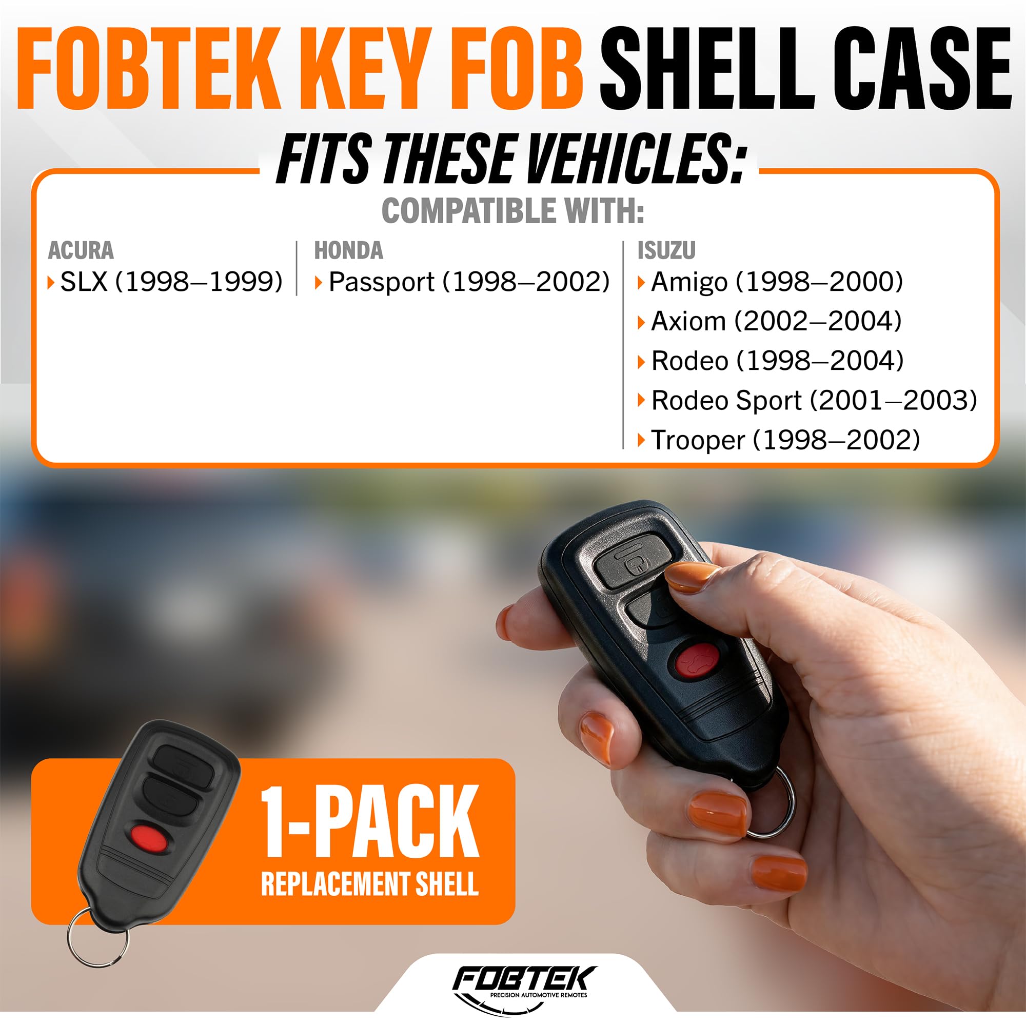 FOBTEK Key Fob Shell Case & Button Pad for Honda Isuzu Acura HYQ1512R