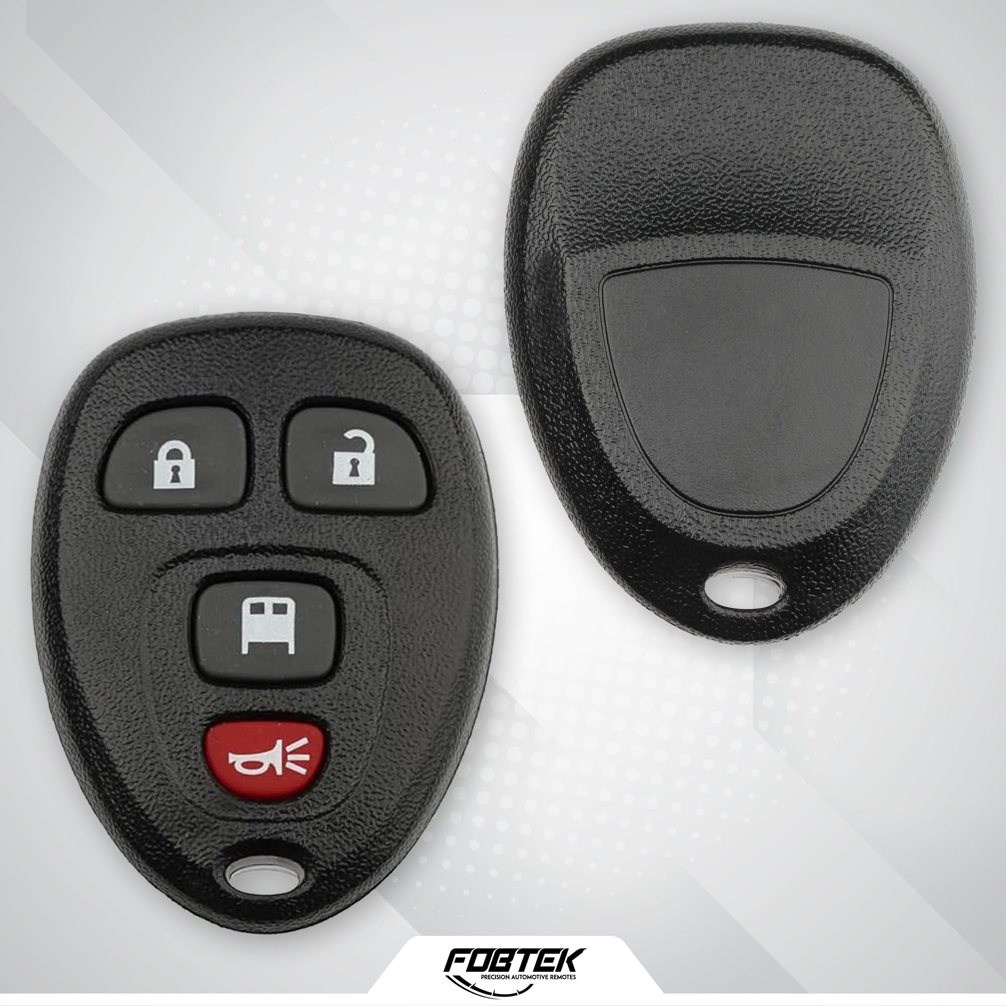 FOBTEK Key Fob Shell Case & Button Pad for Chevy GMC OUC60270, 4-Button