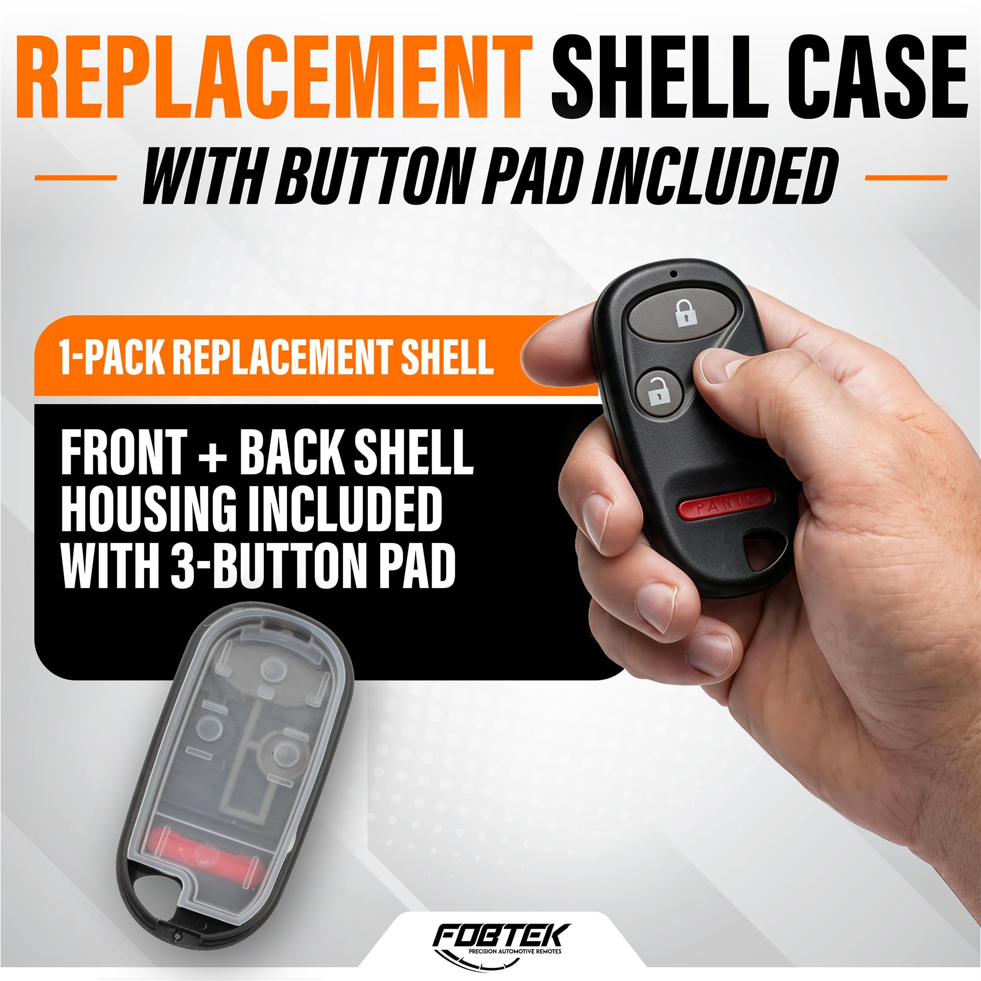 FOBTEK Key Fob Shell Case for Honda OUCG8D-344H-A, 3-Button