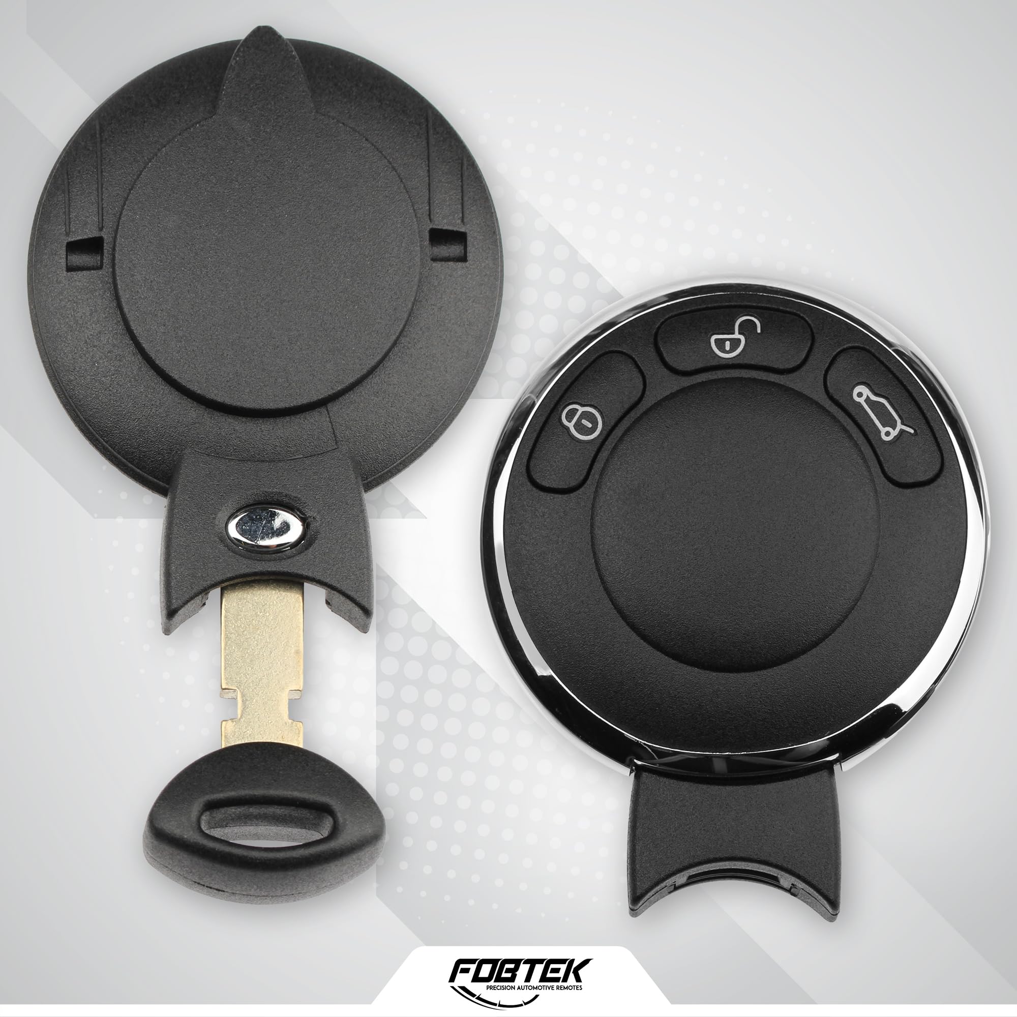 FOBTEK Smart Key Fob Shell Case & Button Pad for Mini KR55WK49333, 3-Button