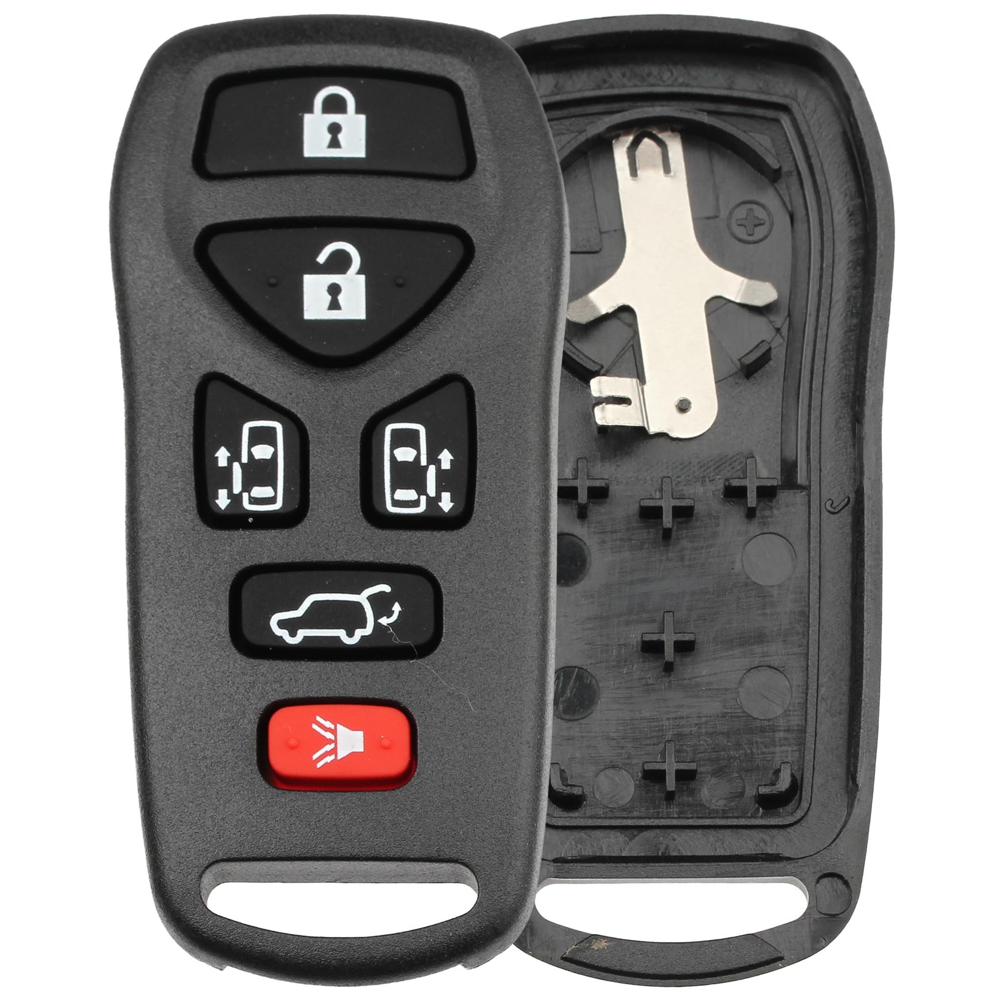 FOBTEK Key Fob Shell Case & Button Pad for Nissan KBRASTU51, 6-Button