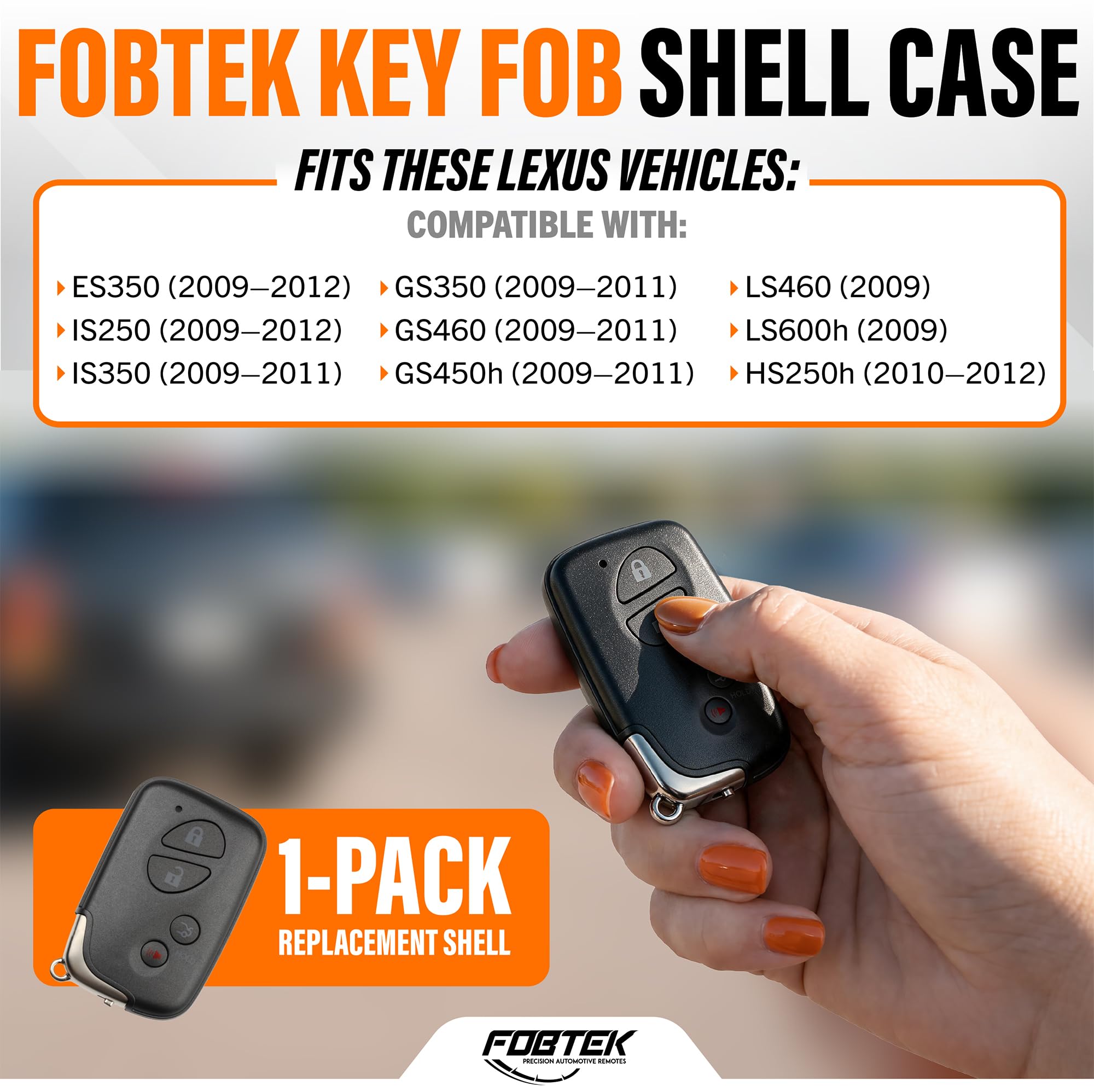 FOBTEK Smart Key Fob Shell Case for Lexus HYQ14AEM, 4-Button