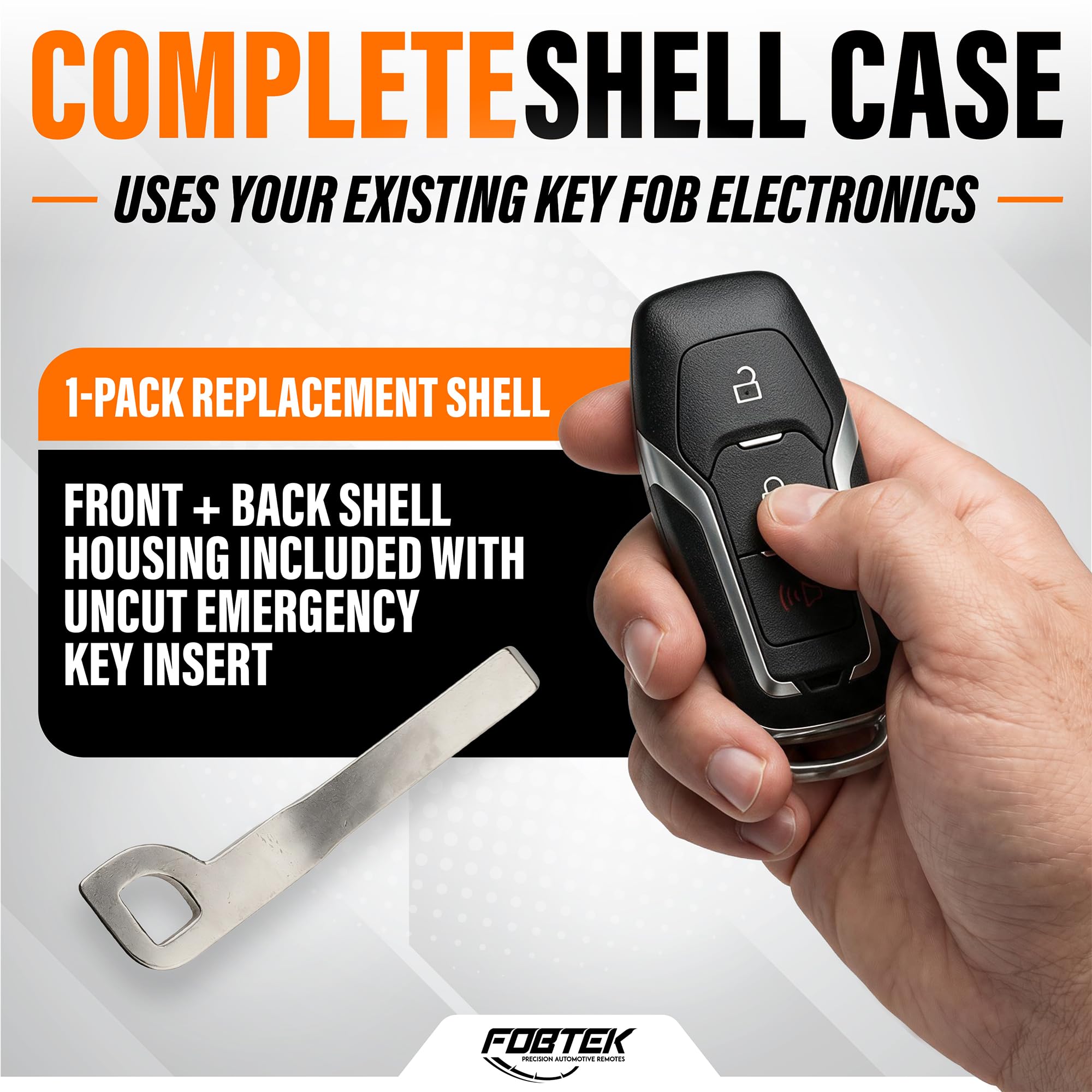 FOBTEK Smart Key Fob Shell Case for Ford M3N-A2C31243800, 3-Button