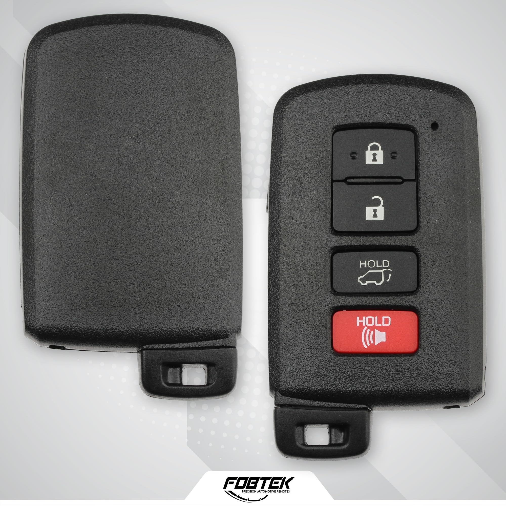 FOBTEK Smart Key Fob Shell Case & Button Pad for Toyota HYQ14FBA, 4-Button