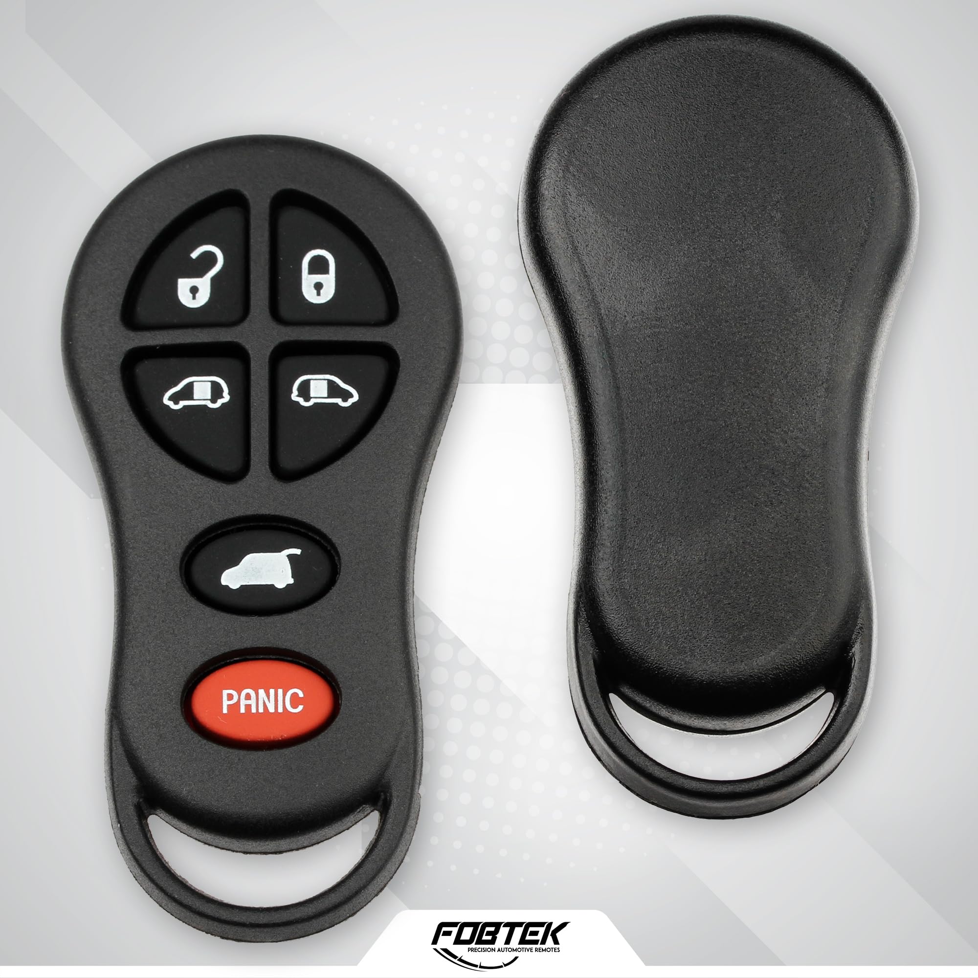 FOBTEK Key Fob Shell Case for Dodge Chrysler GQ43VT18T, 6-Button