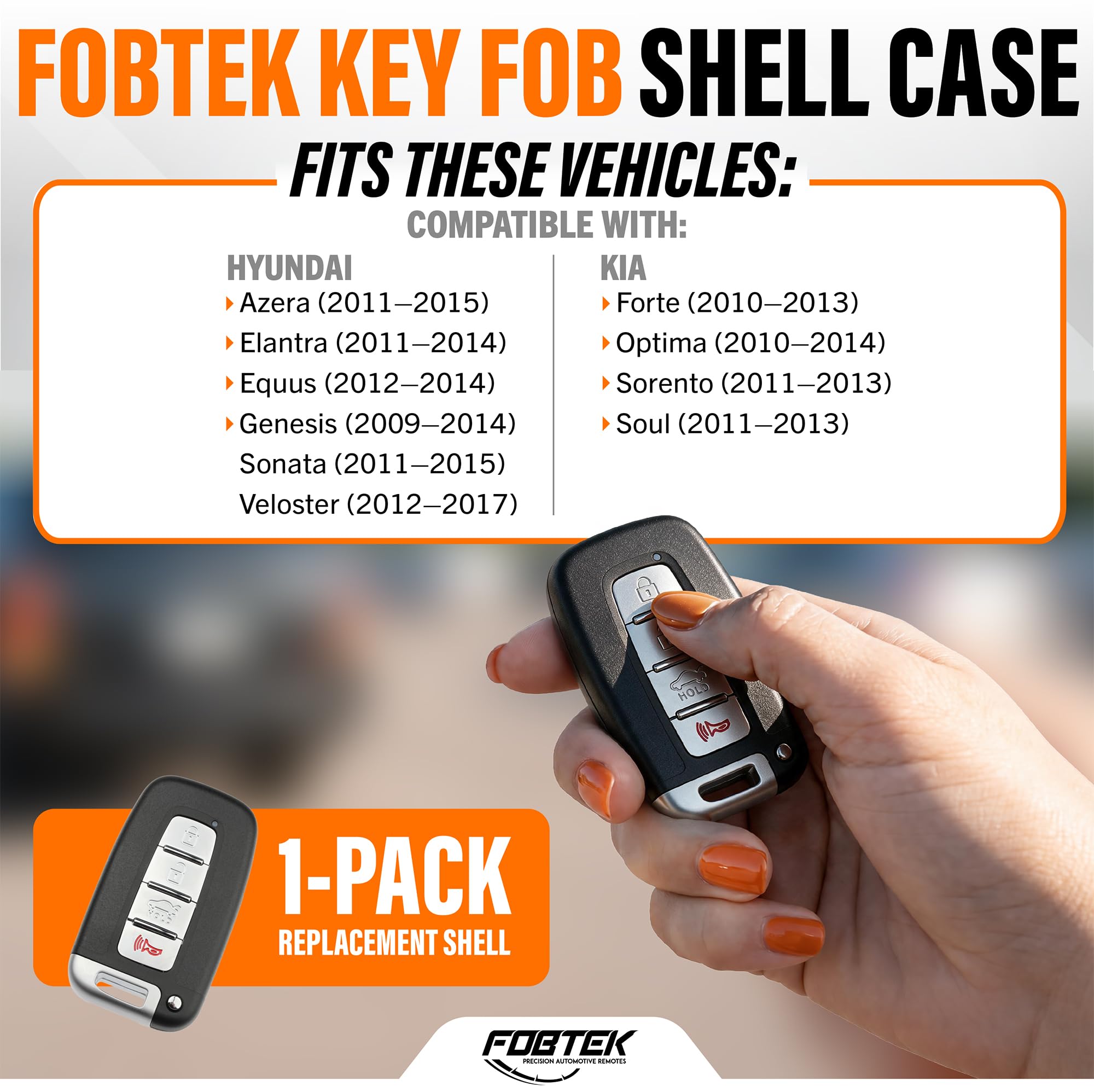 FOBTEK Key Fob Shell Case for Hyundai Kia SY5HMFNA04, 4-Button