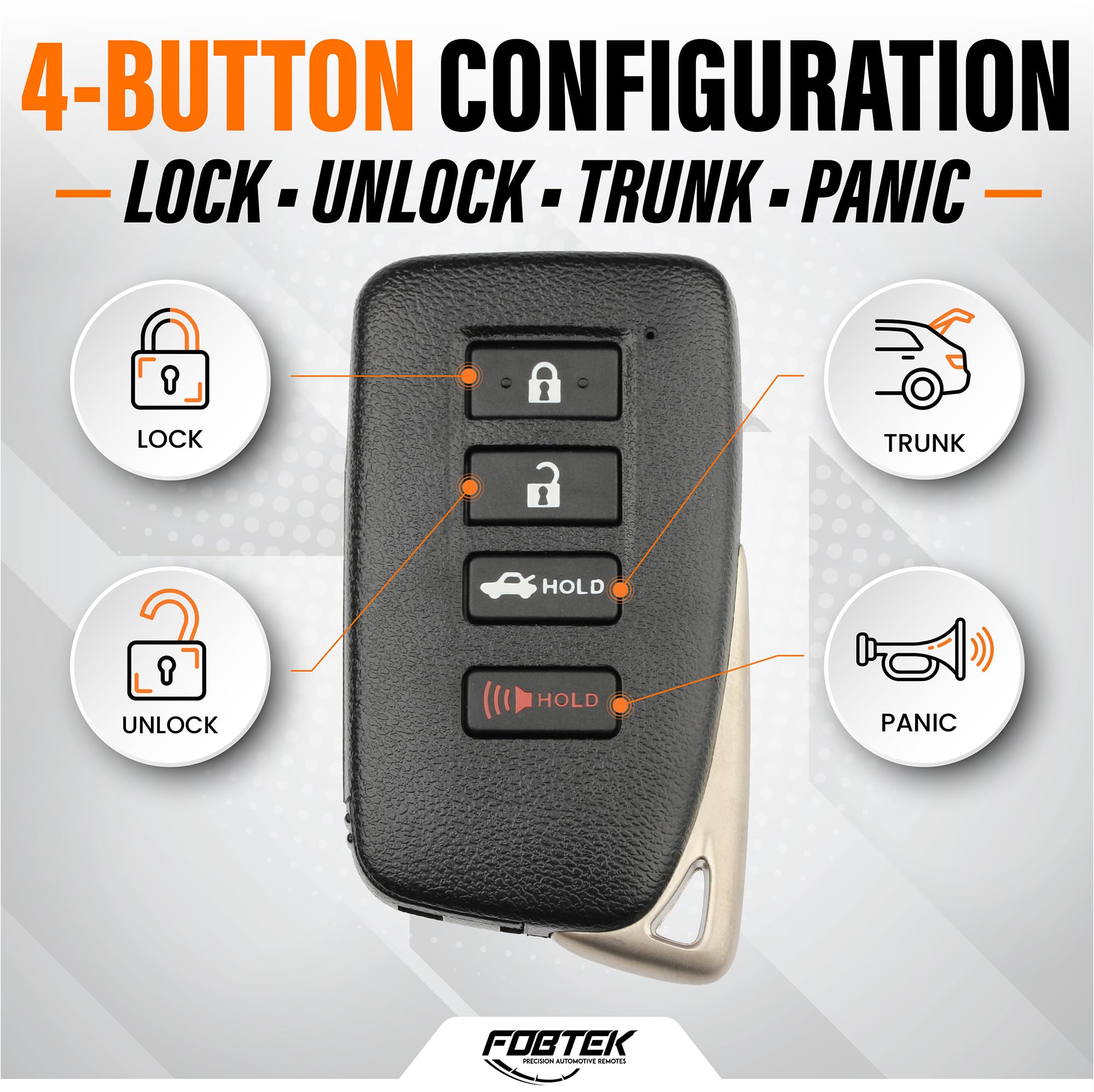 FOBTEK Smart Key Fob Shell Case for Lexus HYQ14FBA, 4-Button