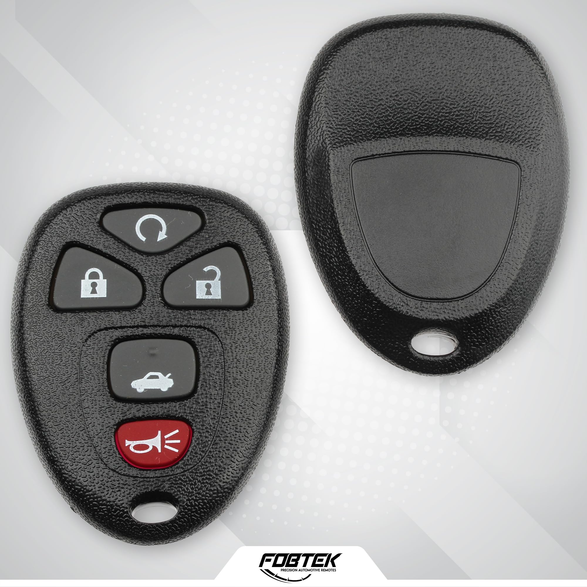 FOBTEK Key Fob Shell Case & Button Pad for Chevy Buick OUC60270, 5-Button