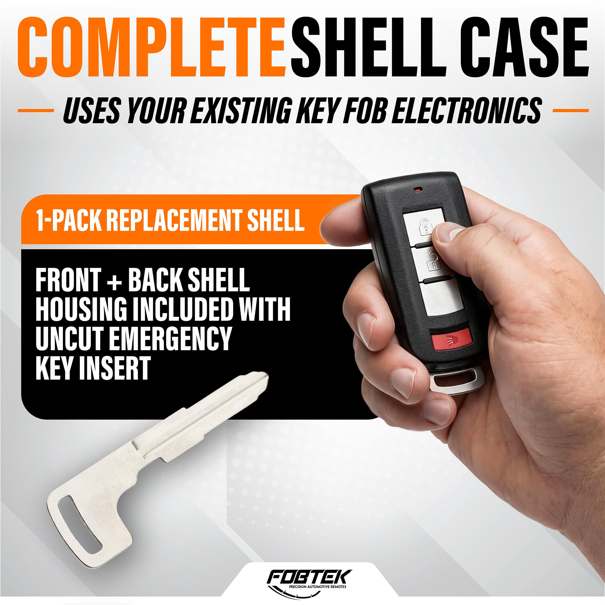 FOBTEK Smart Key Fob Shell Case for Mitsubishi OUC644M, 3-Button