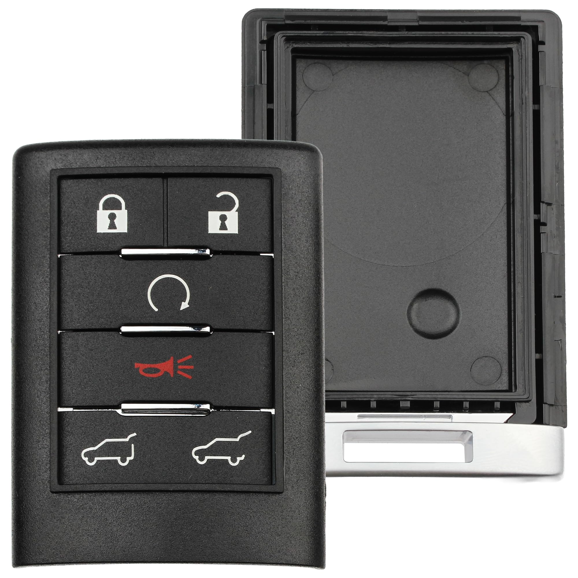 FOBTEK Key Fob Shell Case & Button Pad for Cadillac OUC6000066, 6-Button