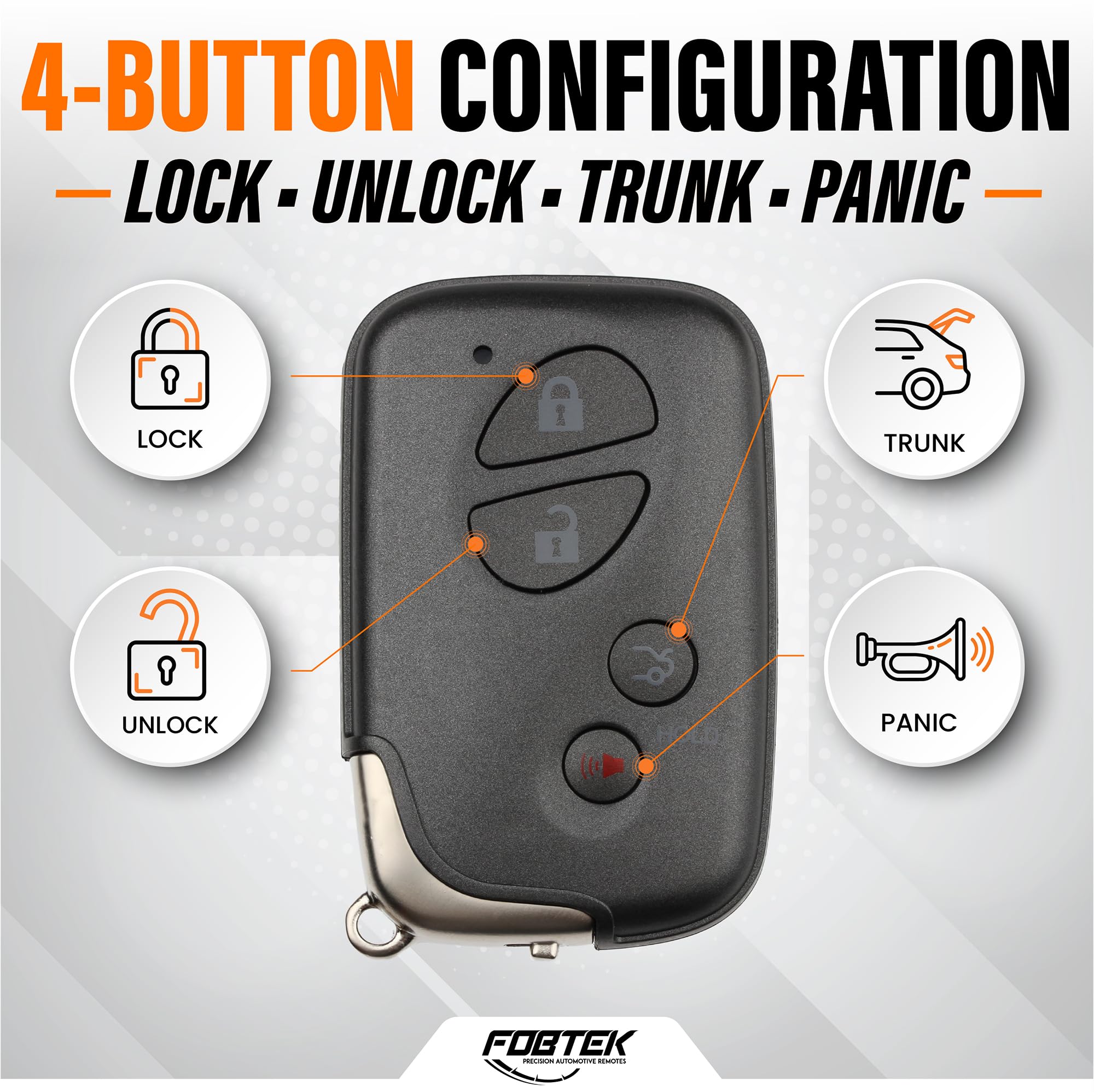 FOBTEK Smart Key Fob Shell Case for Lexus HYQ14AEM, 4-Button