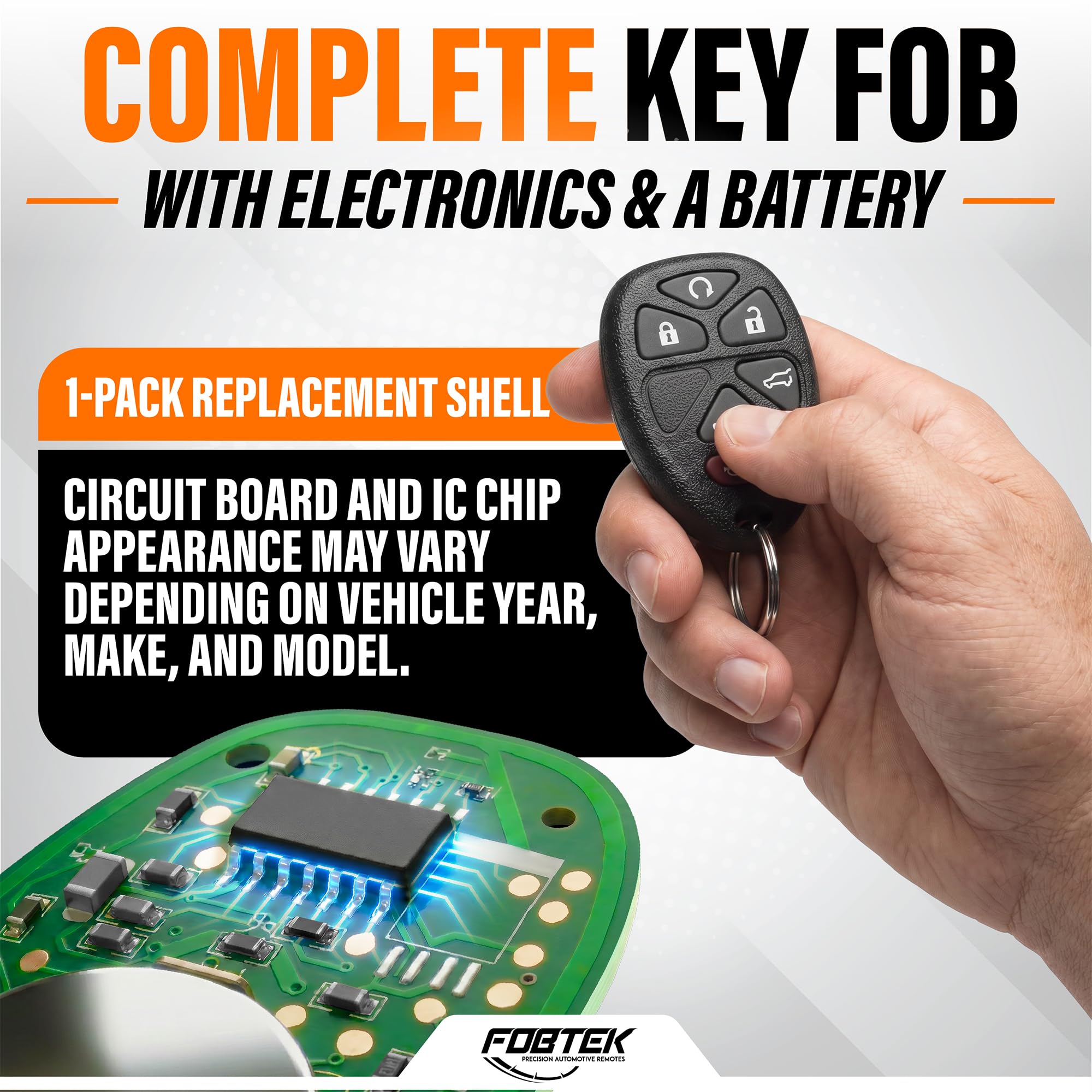 FOBTEK Key Fob Keyless Entry Remote for Chevy Cadillac GMC OUC60270