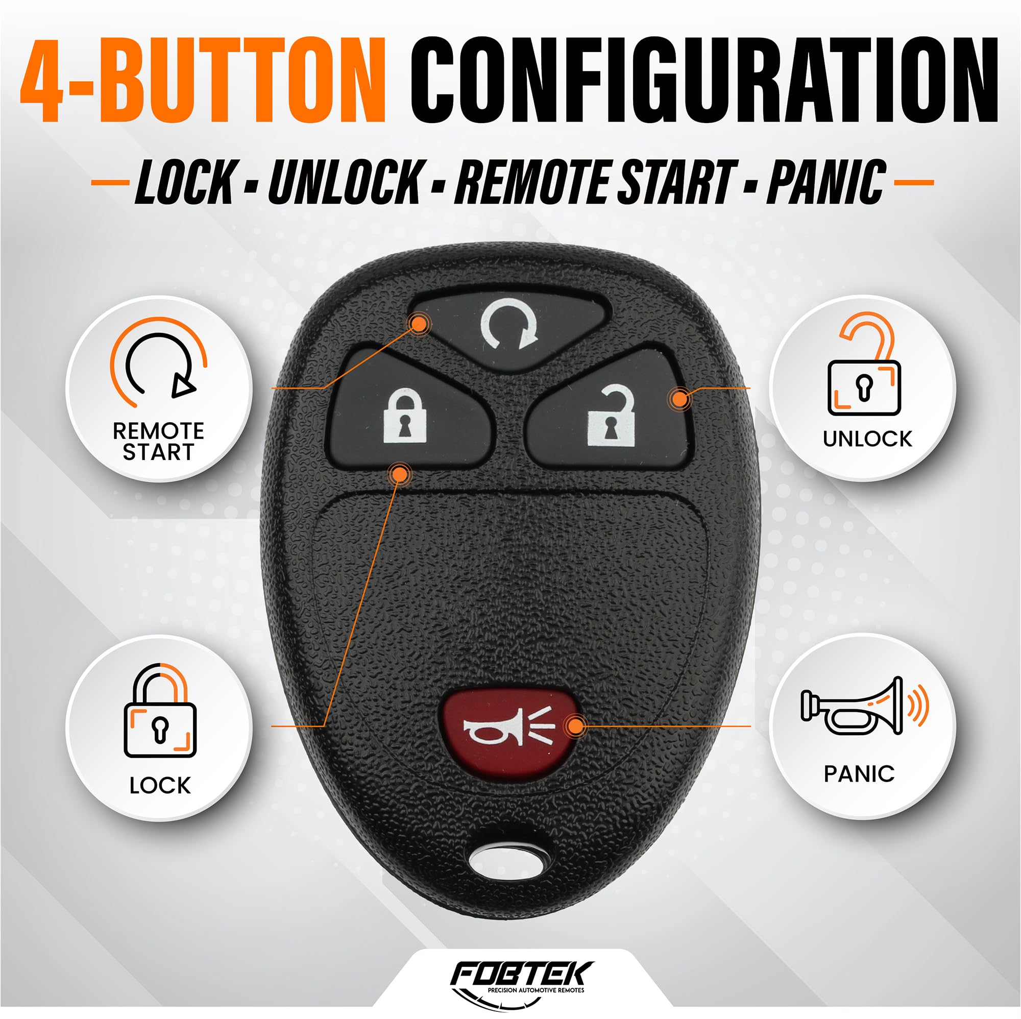 FOBTEK Key Fob Keyless Remote for Chevy GMC Cadillac OUC60270, 4-Button