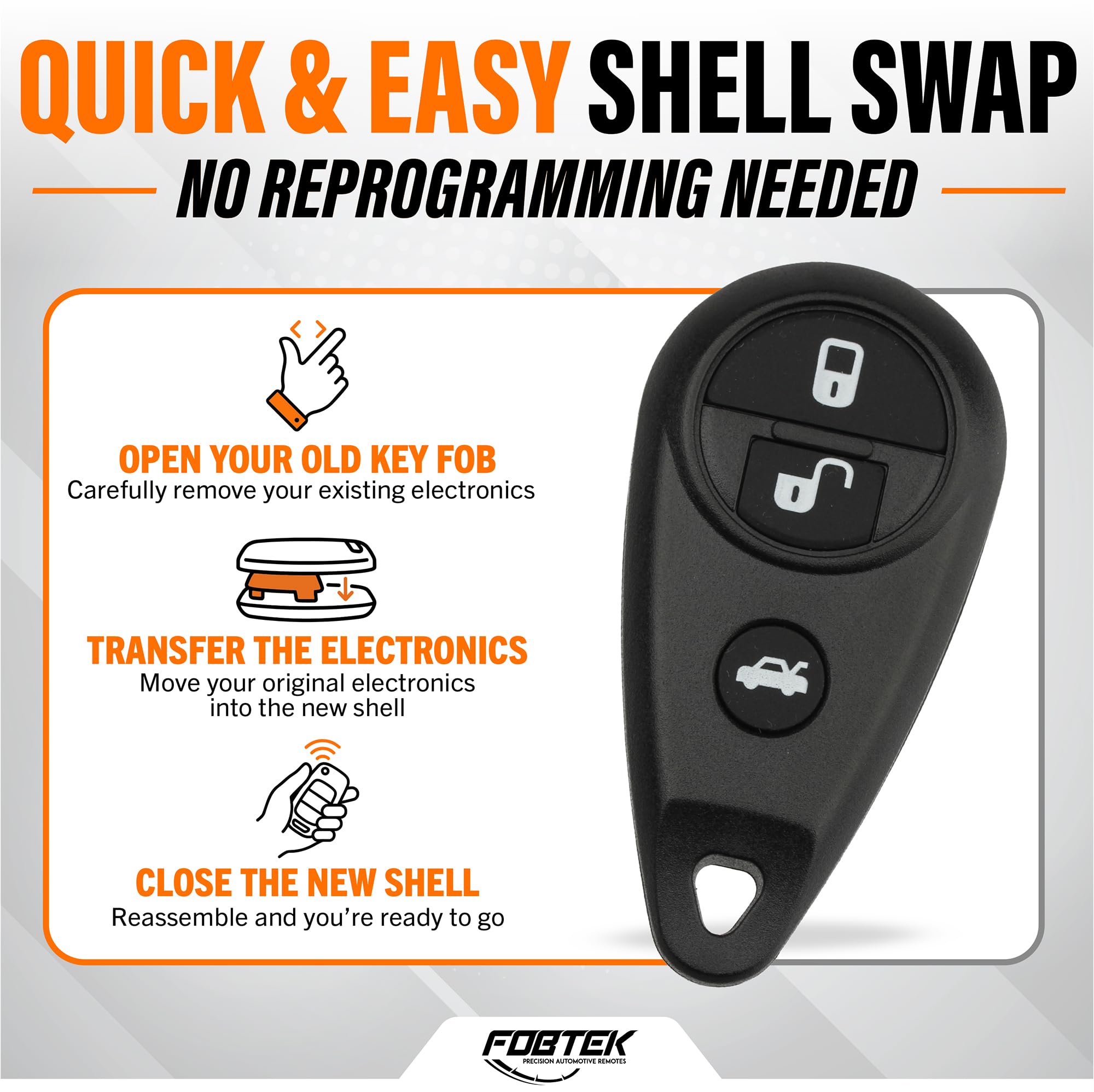 FOBTEK Key Fob Shell Case for Subaru NHVWB1U711, 3-Button