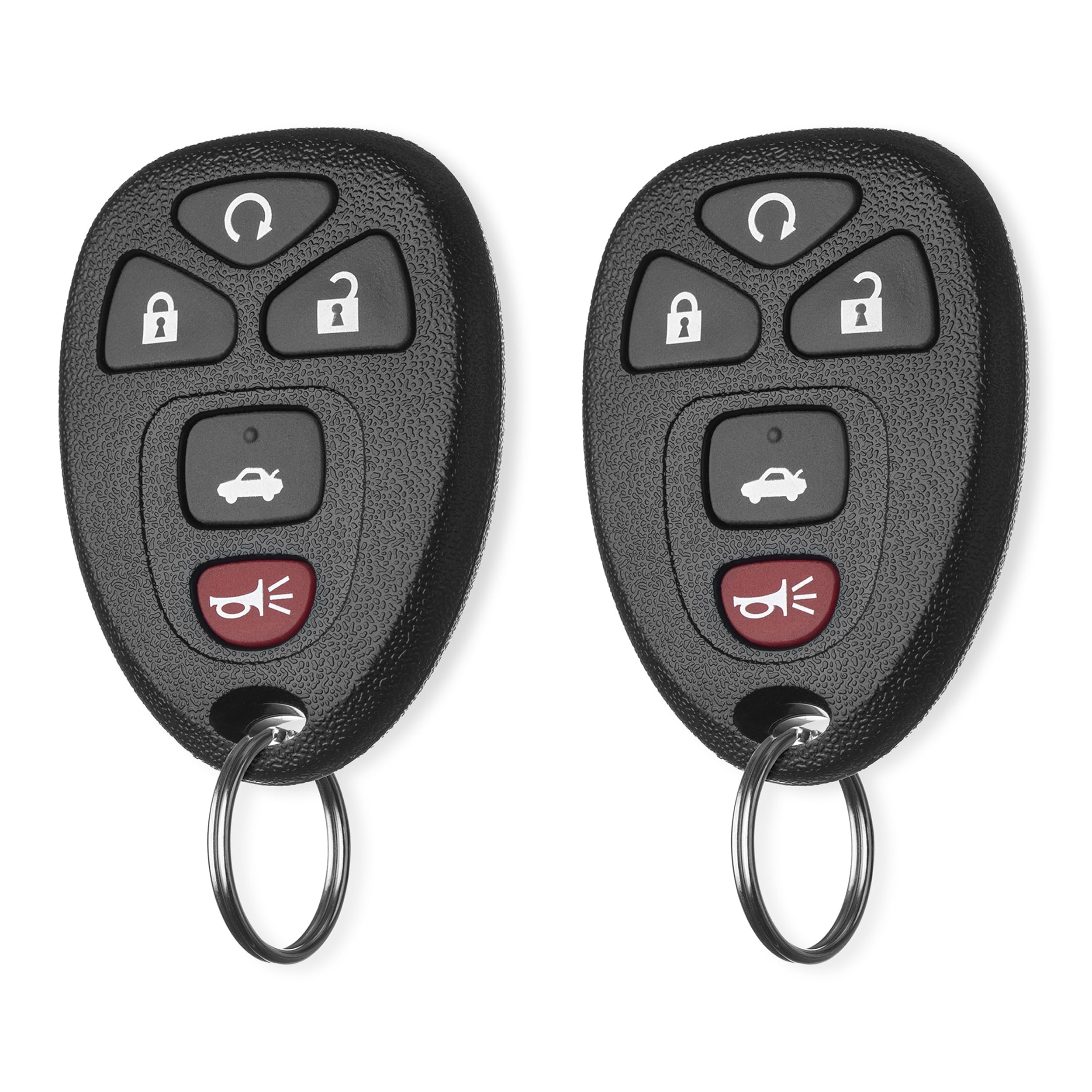 FOBTEK Key Fob Keyless Entry Remotes for Chevy Impala Malibu Buick Lucerne Replacement for OUC60270, 15912860 (5-Button Remote Start), 2-Pack
