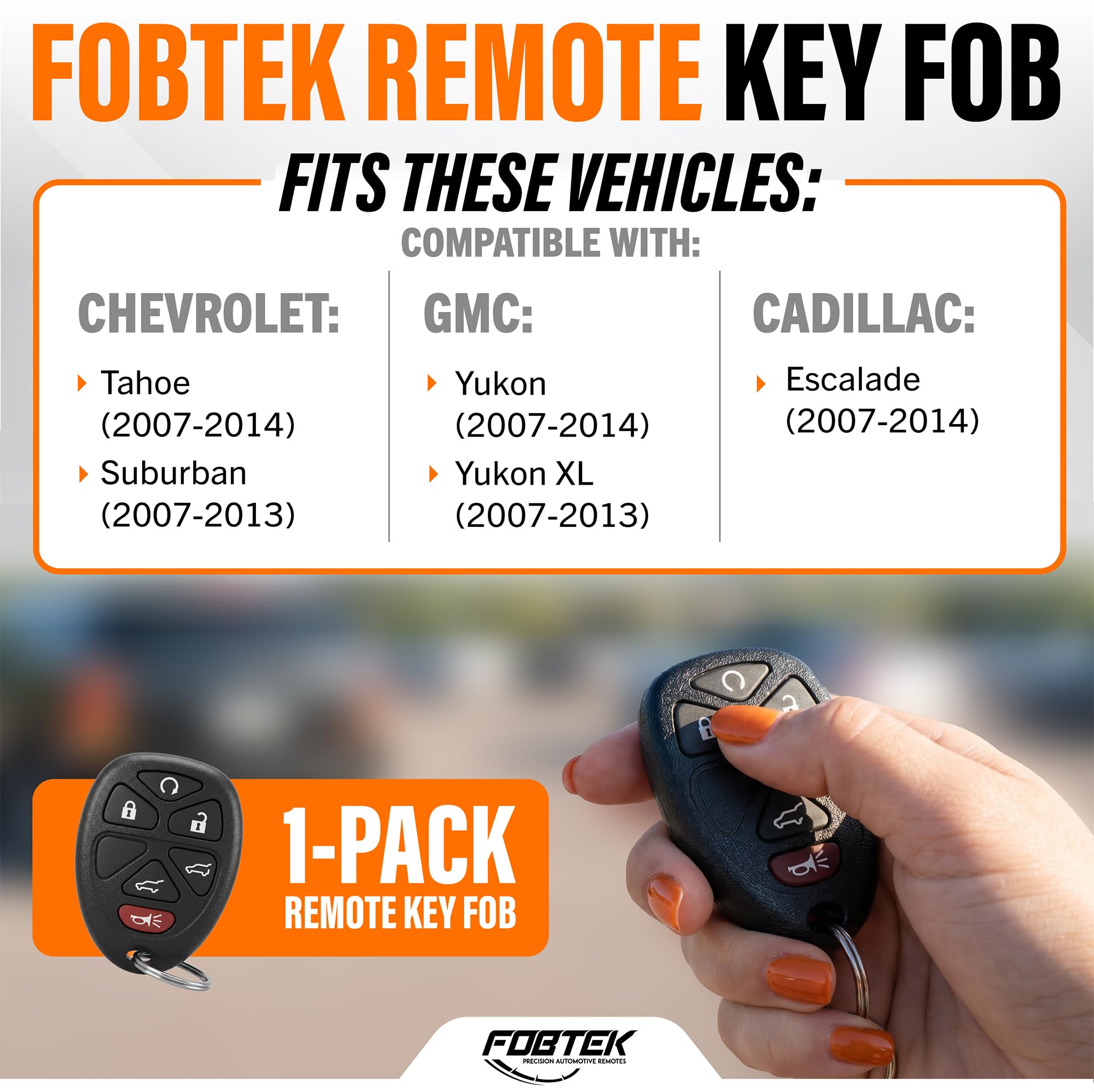FOBTEK Key Fob Keyless Entry Remote for Chevy Cadillac GMC OUC60270