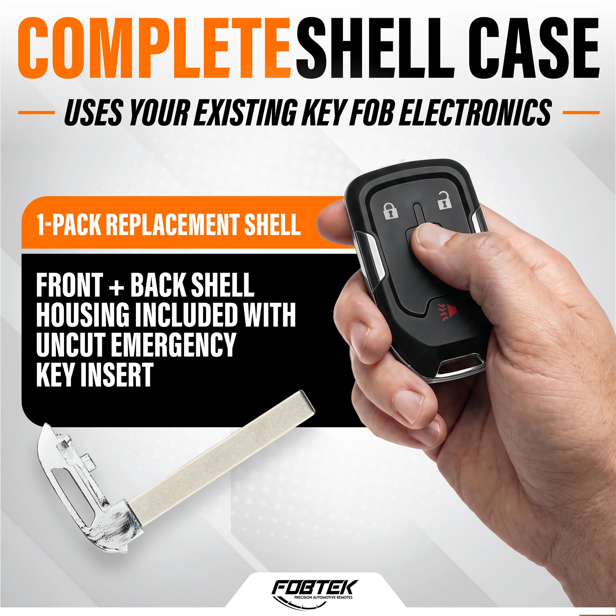 FOBTEK Smart Key Fob Shell Case for GMC Chevy HYQ1AA, 4-Button